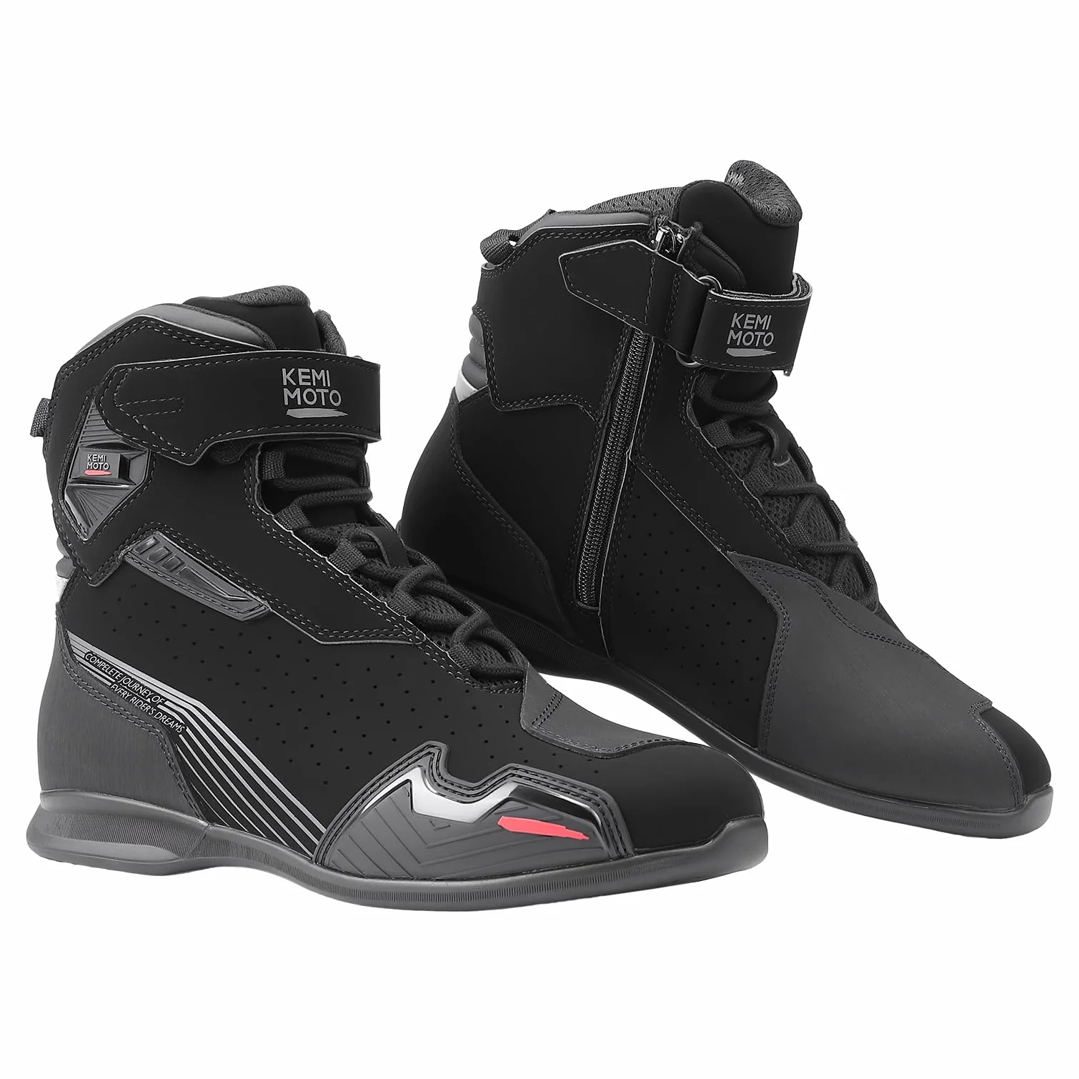 KEMIMOTO Scarpe Moto Uomo Normativa CE, Traspirante Casual Stivali Moto Uomo con Rinforzo Cambio, Antiscivolo Scarpe da Equitazione Stradale con Supporto alla Caviglia