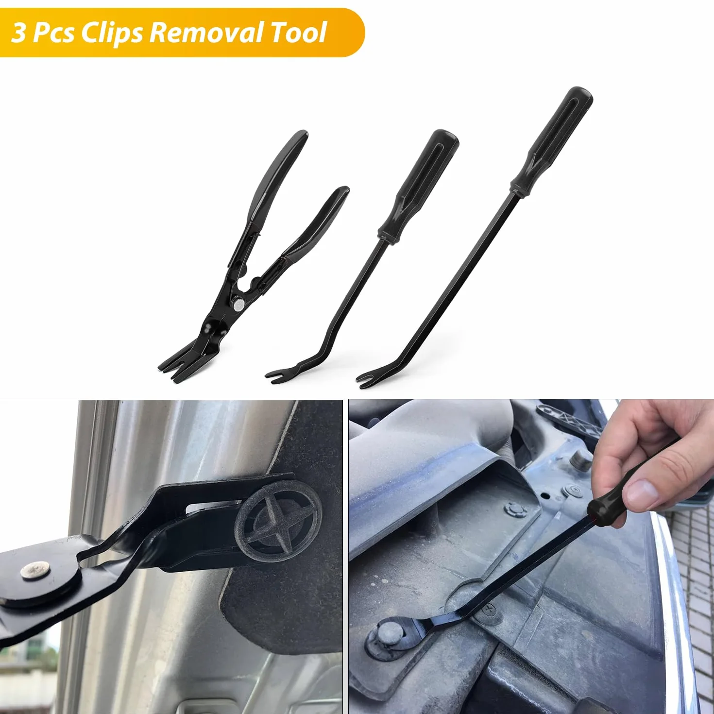 GOOACC Set di 102 Pezzi Strumenti per Rimozione Rifiniture con Perno a Spinta Nylon Clip Fissaggio Paraurti