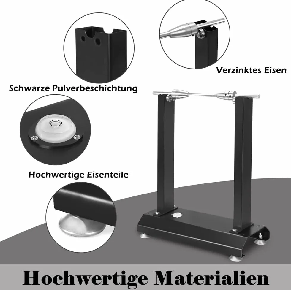 FIVMEN Macchina equilibratrice per pneumatici moto, dispositivo equilibrante per cerchi motociclistici con 4 gambe di supporto e livella ad acqua, macchina equilibratrice per cerchi, equilibratrice