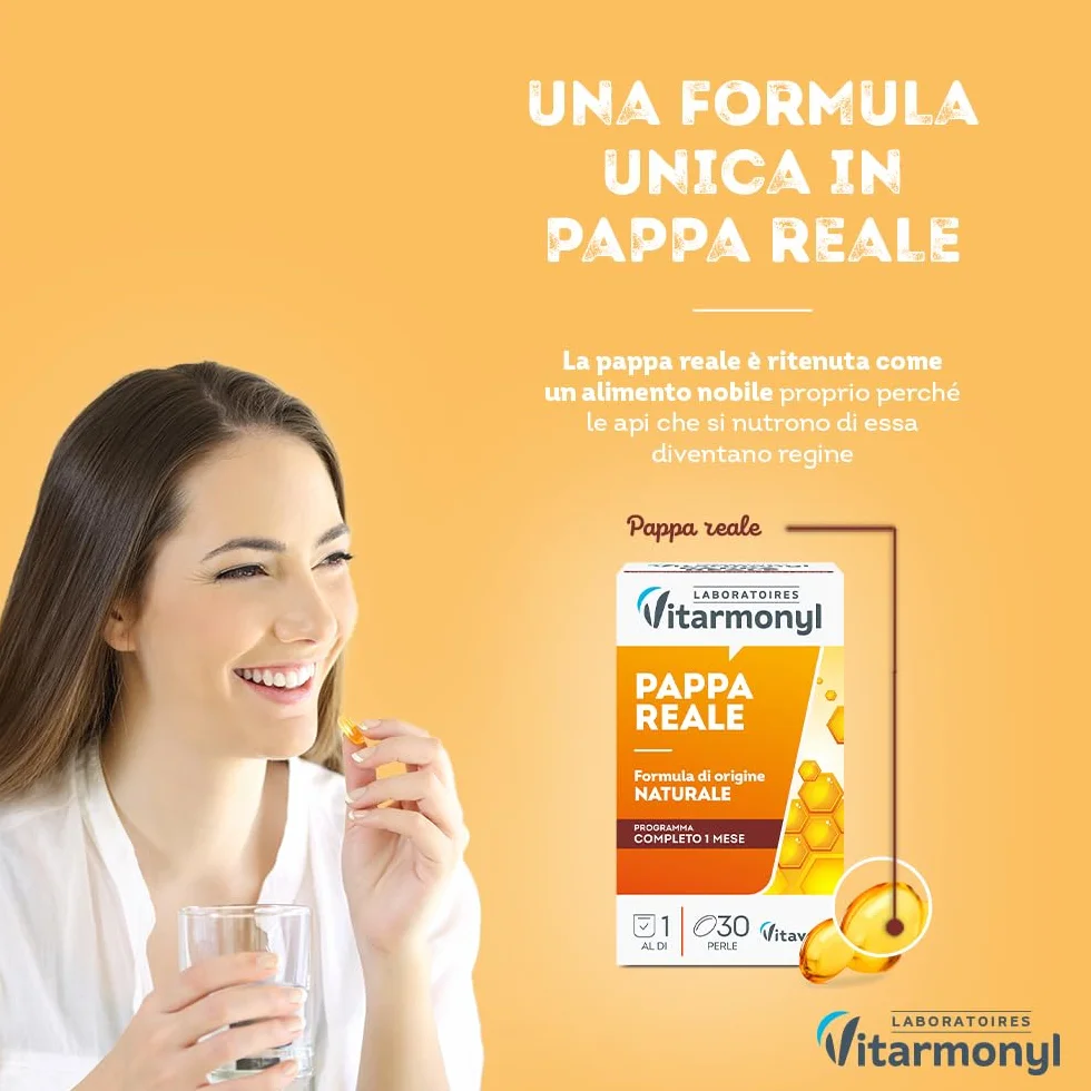 Pappa Reale Integratore Energia e Difese Immunitarie 30 Perle Softgel Vitarmonyl