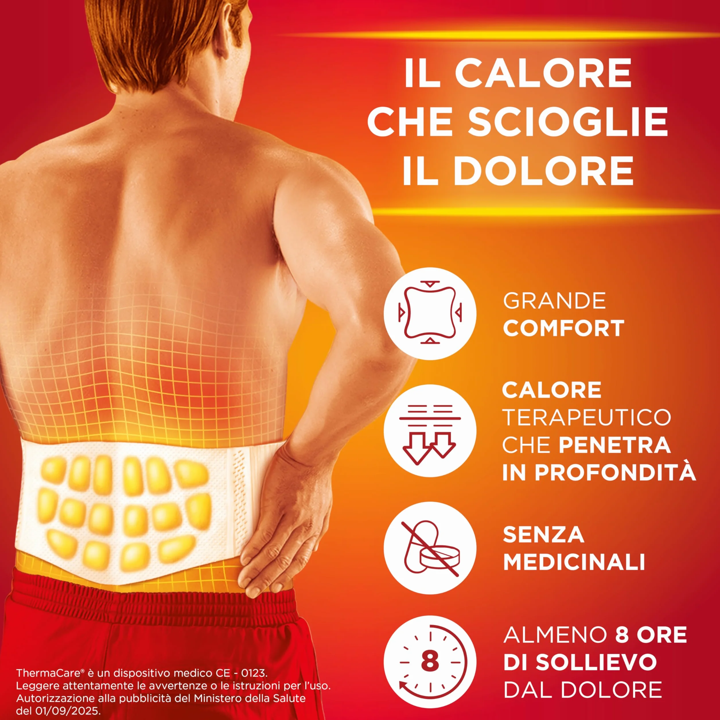 ThermaCare Schiena 4 Fasce Autoriscaldanti Monouso Calore Terapeutico Dolori Schiena 8 Ore