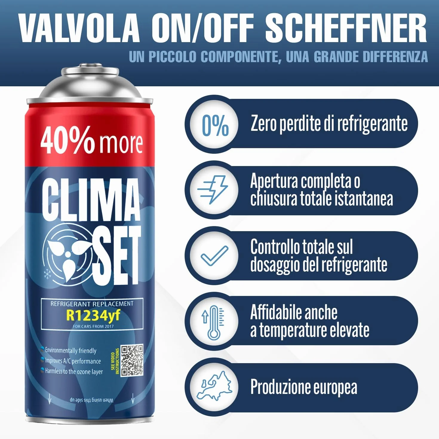 R1234yf Gas Refrigerante Sostitutivo - Liquido di Raffreddamento per Climatizzatore Auto - Bombola di Gas 5x235 g - Kit di Ricarica per Climatizzatore Auto - Ricarica per Climatizzatore