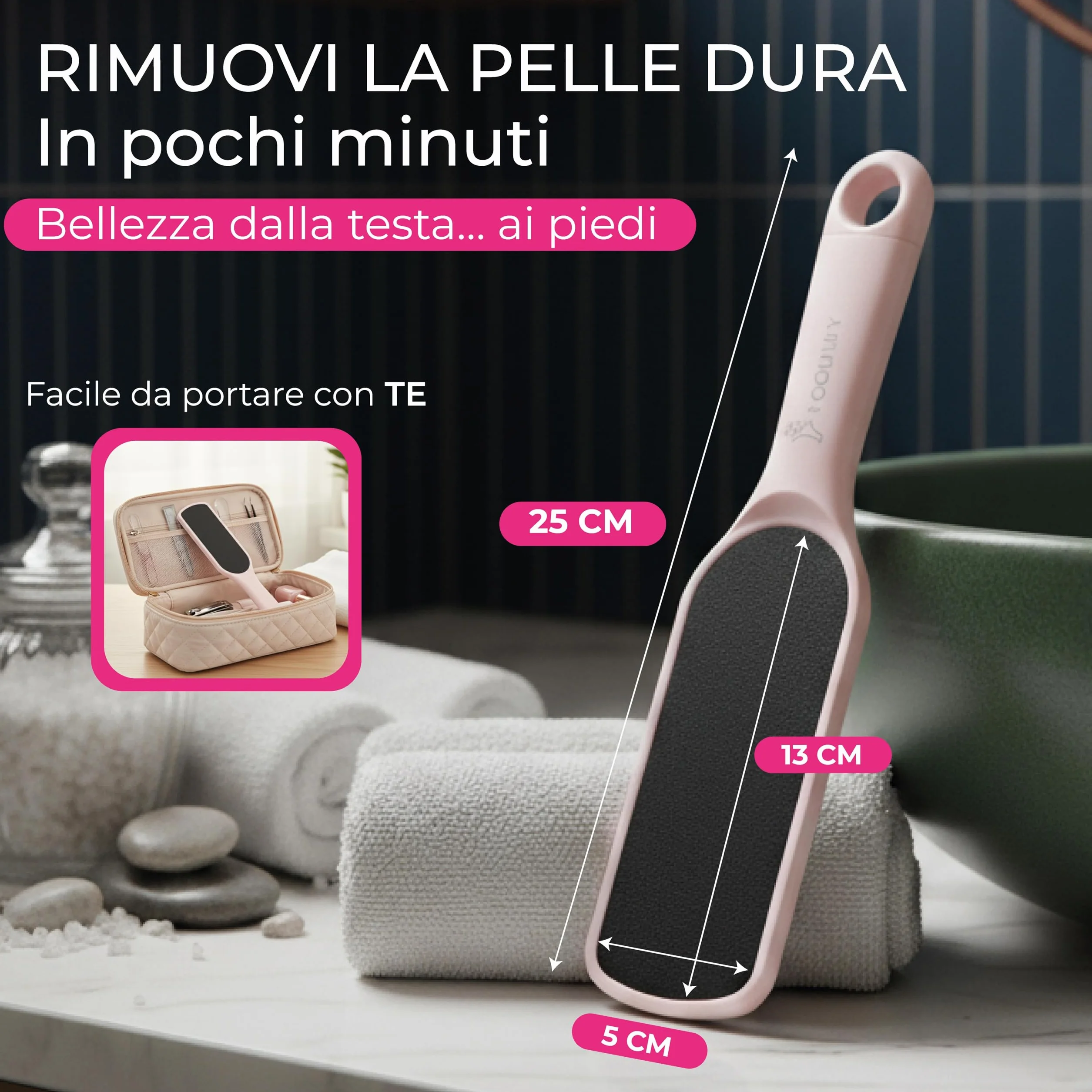 Lima per Piedi Professionale Doppia Faccia 25 cm Raspa Piedi per Calli e Talloni Screpolati