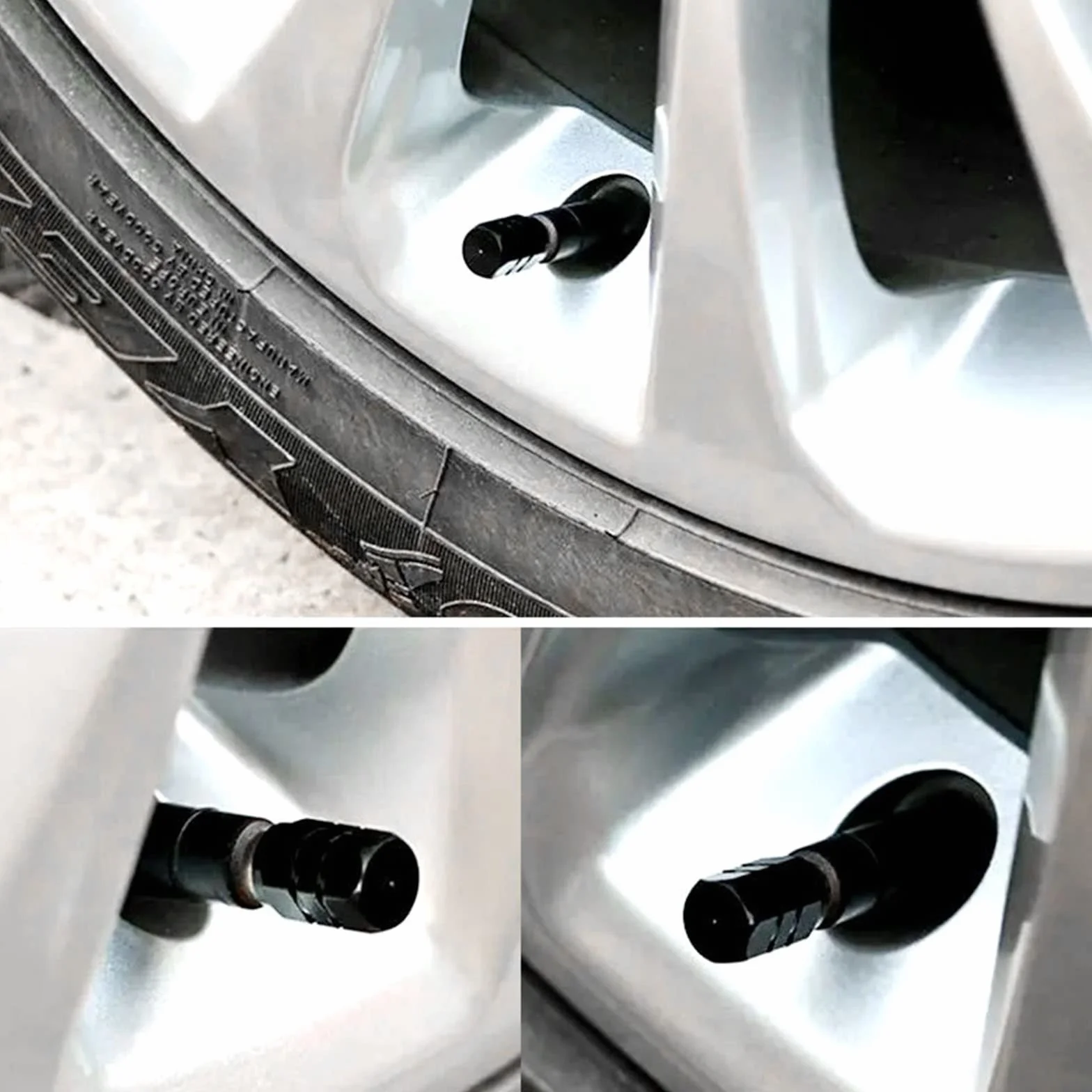 4 pezzi Tappo valvola in alluminio,cappuccio pneumatici auto, bici, tappi aria antipolvere, per camion, motocicli(rossa)