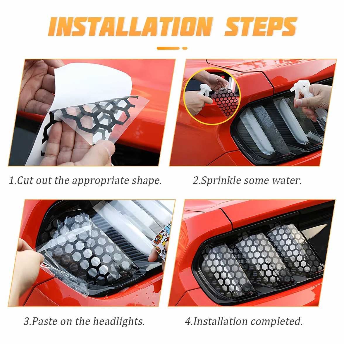 CGEAMDY 2PCS Adesivo A Nido D'Ape per Auto, 48cm*30CM Adesivi Decorativi per Auto, Impermeabile, Antigraffio, Multifunzionali Accessori Universali per Auto, Adatto per Auto, SUV(Fibra Carbonio)