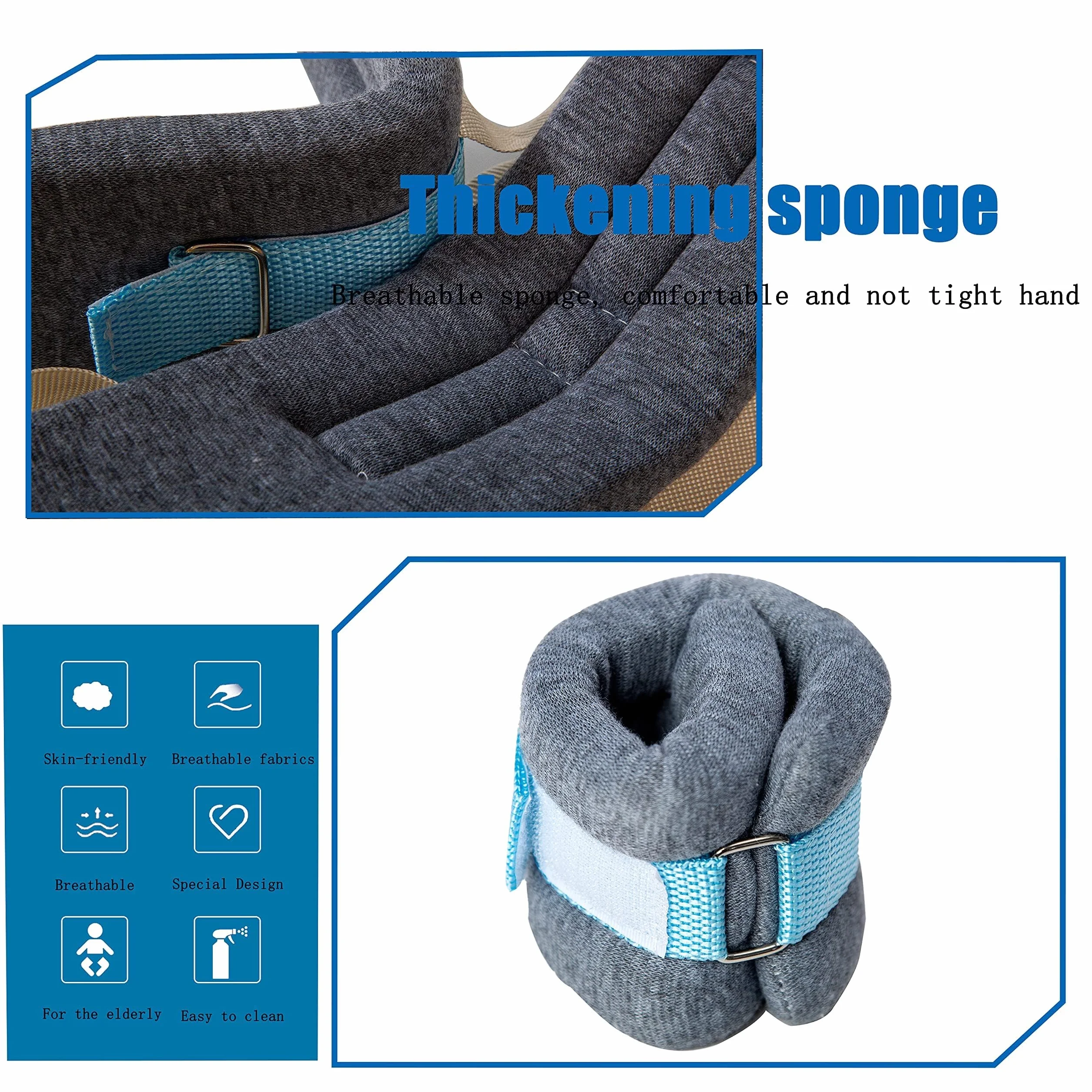 Cinghie anti-strangolamento in spugna 4PCS per arti letto ospedaliero paziente cintura di ritenuta anti-estubazione