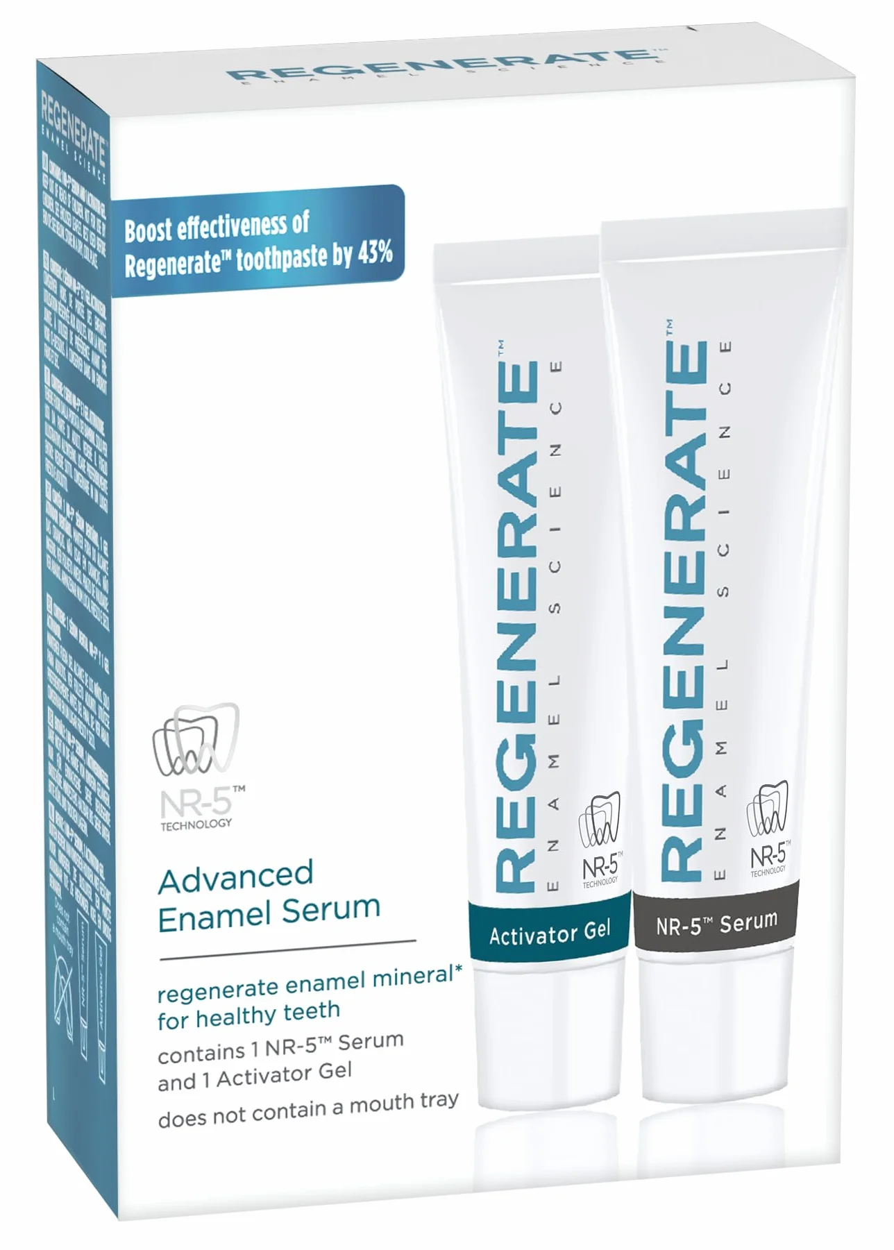 Regenerate Siero Avanzato NR-5™ e Gel Attivatore, Trattamento Mensile per Denti Bianchi e Protezione Smalto, 2x16ml