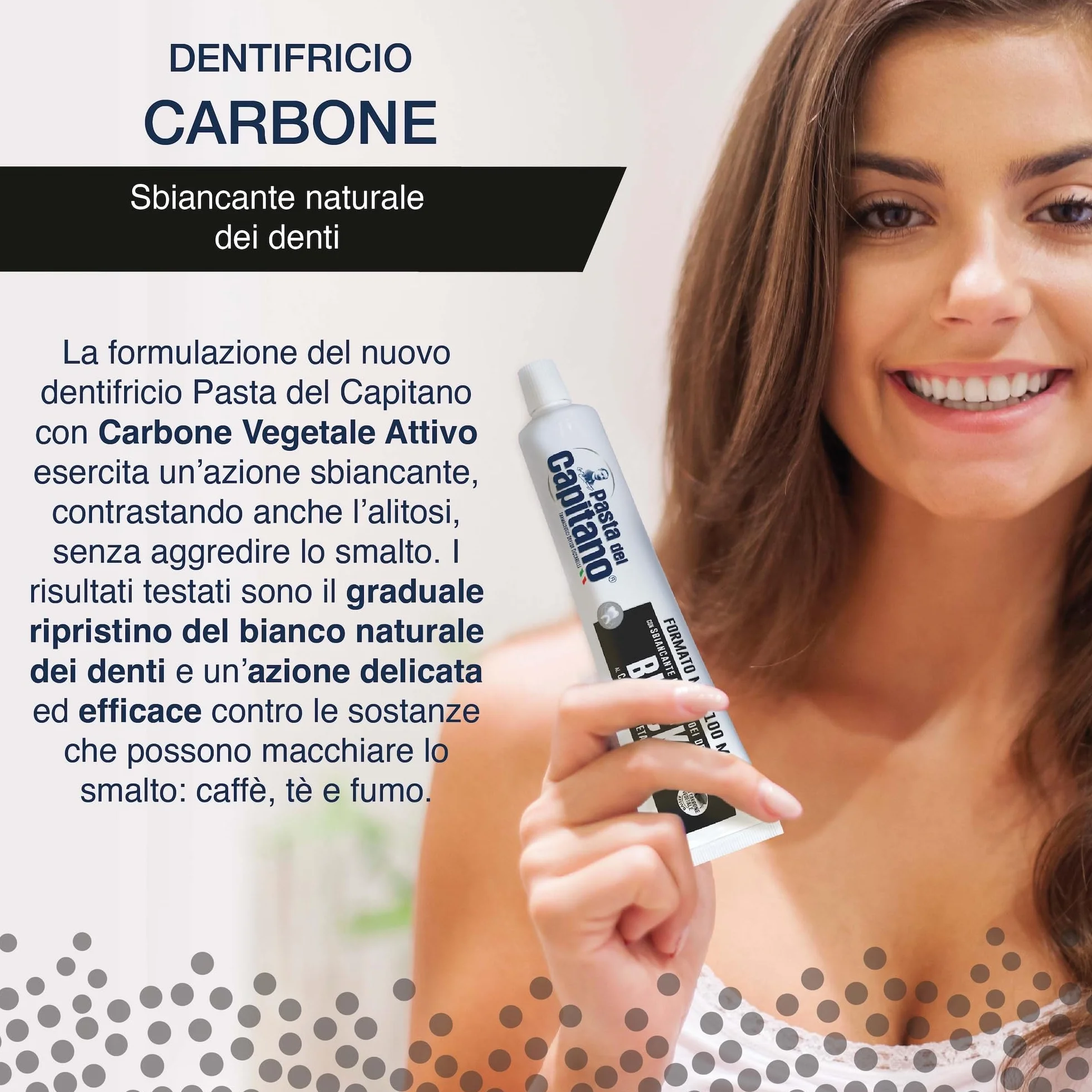 Pasta del Capitano Dentifricio Carbone Vegetale Attivo Bio Sbiancante Denti 100 ml Made in Italy