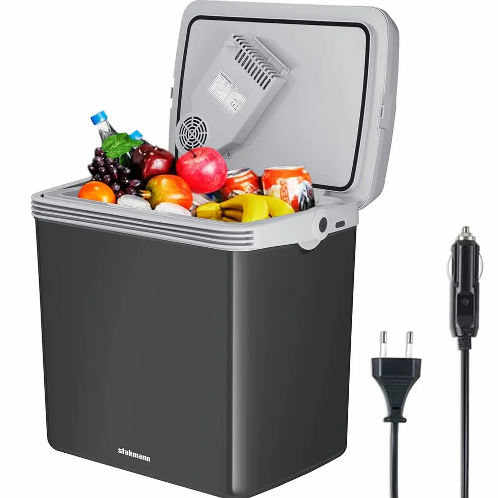 Frigorifero Elettrico Portatile 32 Litri, Mini Frigo 230V 12V, Freddo e Caldo per Camion Auto Campeggio