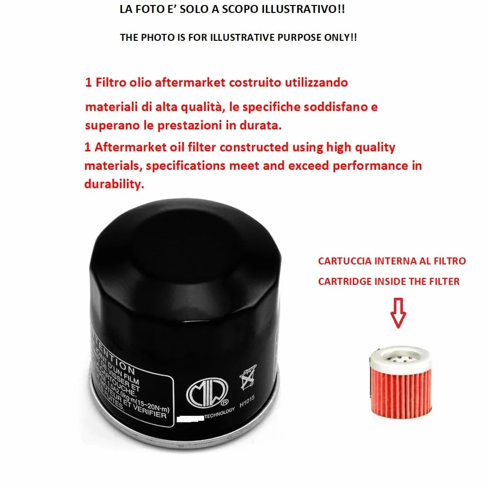 COMPATIBILE CON KAWASAKI J 300 KIT TAGLIANDO PER SCOOTER 2 LITRI DI OLIO 10W40 5000 4T TECNOLOGIA HC-TECH+FILTRO OLIO+FILTRO ARIA+CANDELA