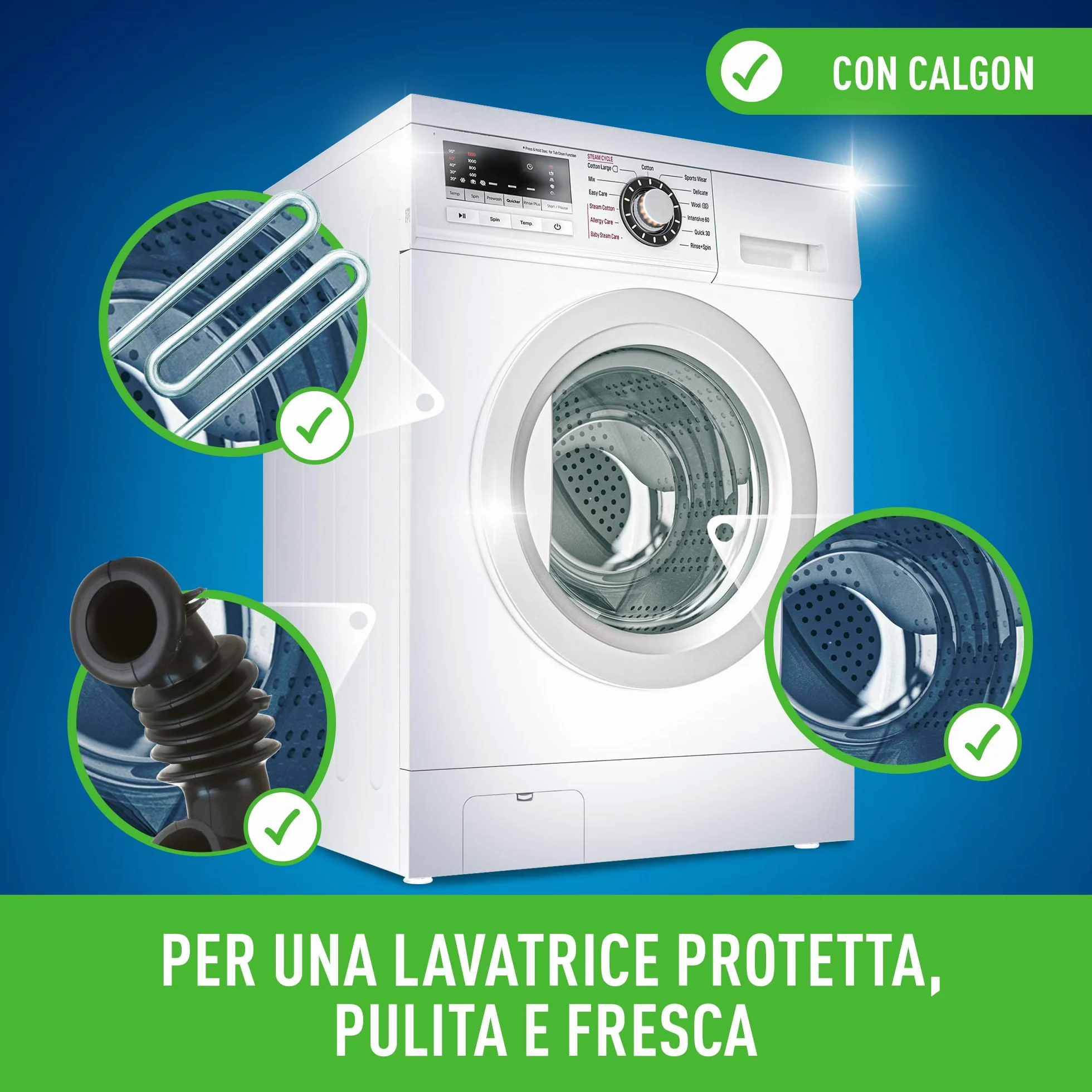 Calgon Powerball Tabs Anticalcare Lavatrice 30 Pastiglie