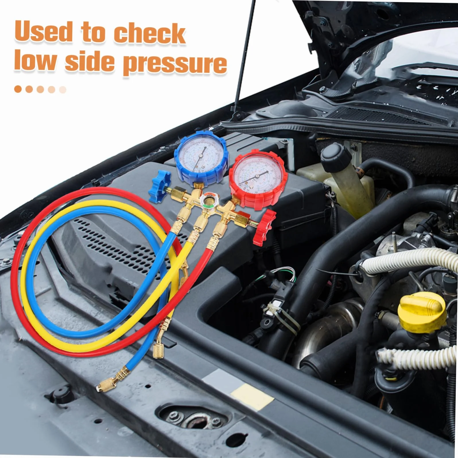 ULTECHNOVO 1 Set Completo per Climatizzatori con Manometro Tubo e Accessori Strumento Professionale per Controllo Pressione e Sicura Aria Condizionata Auto