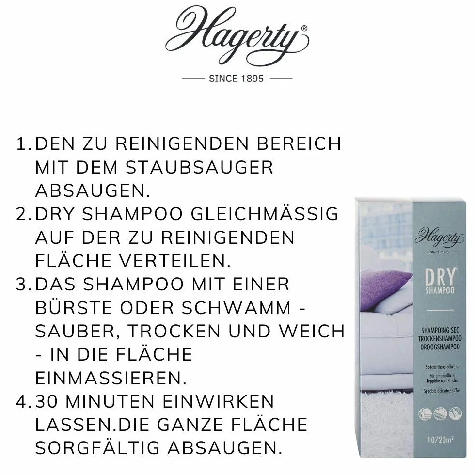 Hagerty Dry Shampoo detergente per tappeti 500 g polvere extra per tappeti delicati