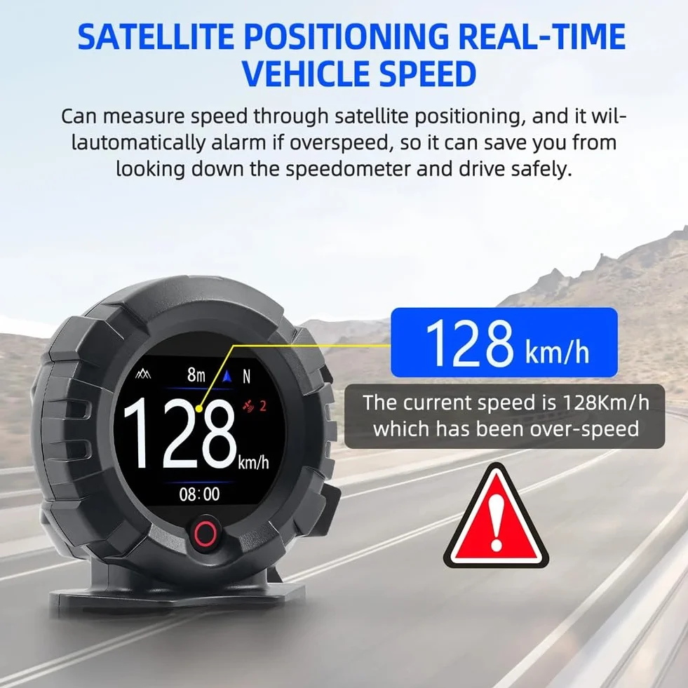 X95 Display GPS Head Up per Auto Fuoristrada - Inclinometro Digitale, Tachimetro e Misuratore di Pendenza