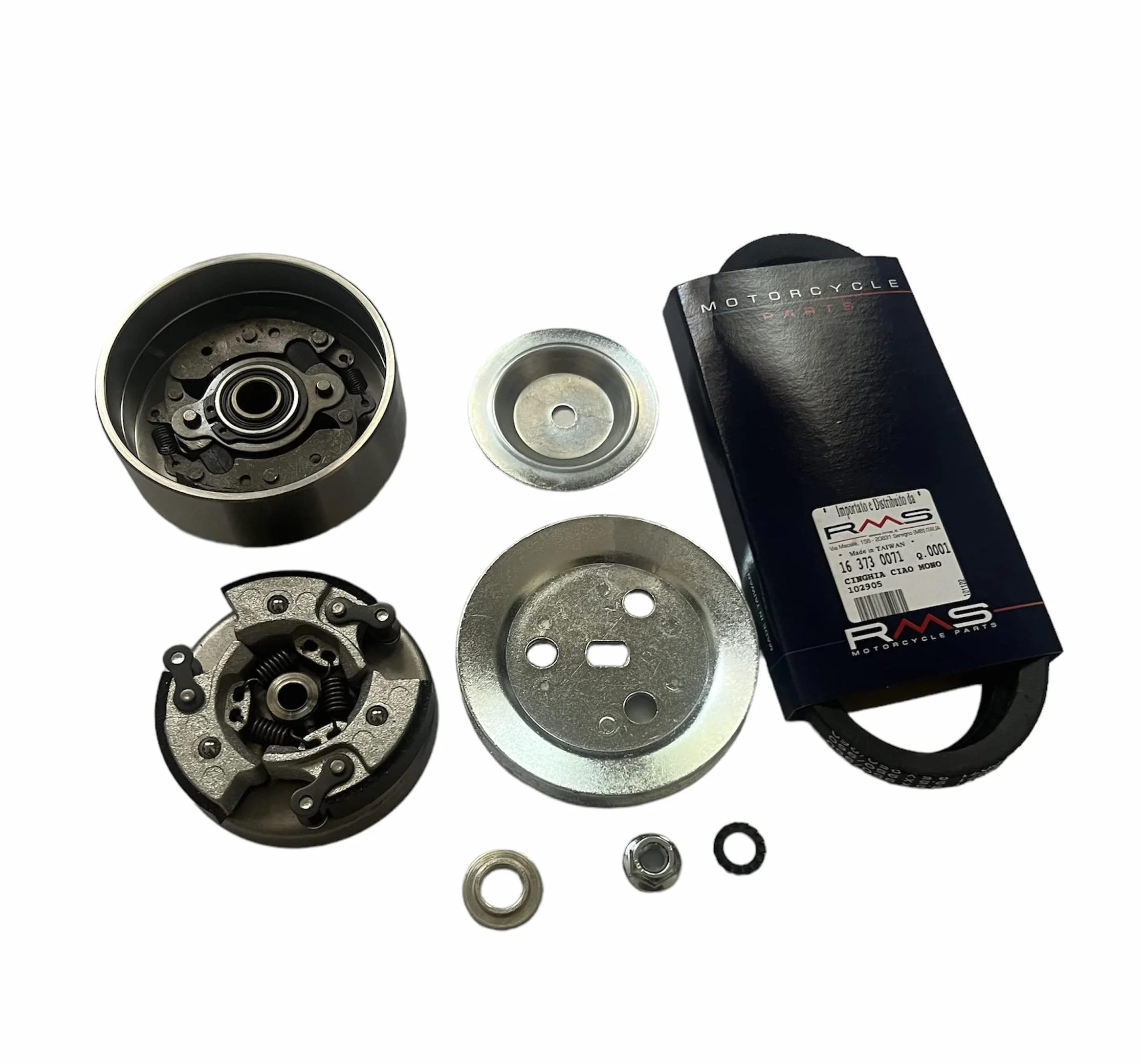 Kit Trasmissione Completa di Frizione Cinghia Puleggia 90 mm per Ciclomotore Ciao C7 Px