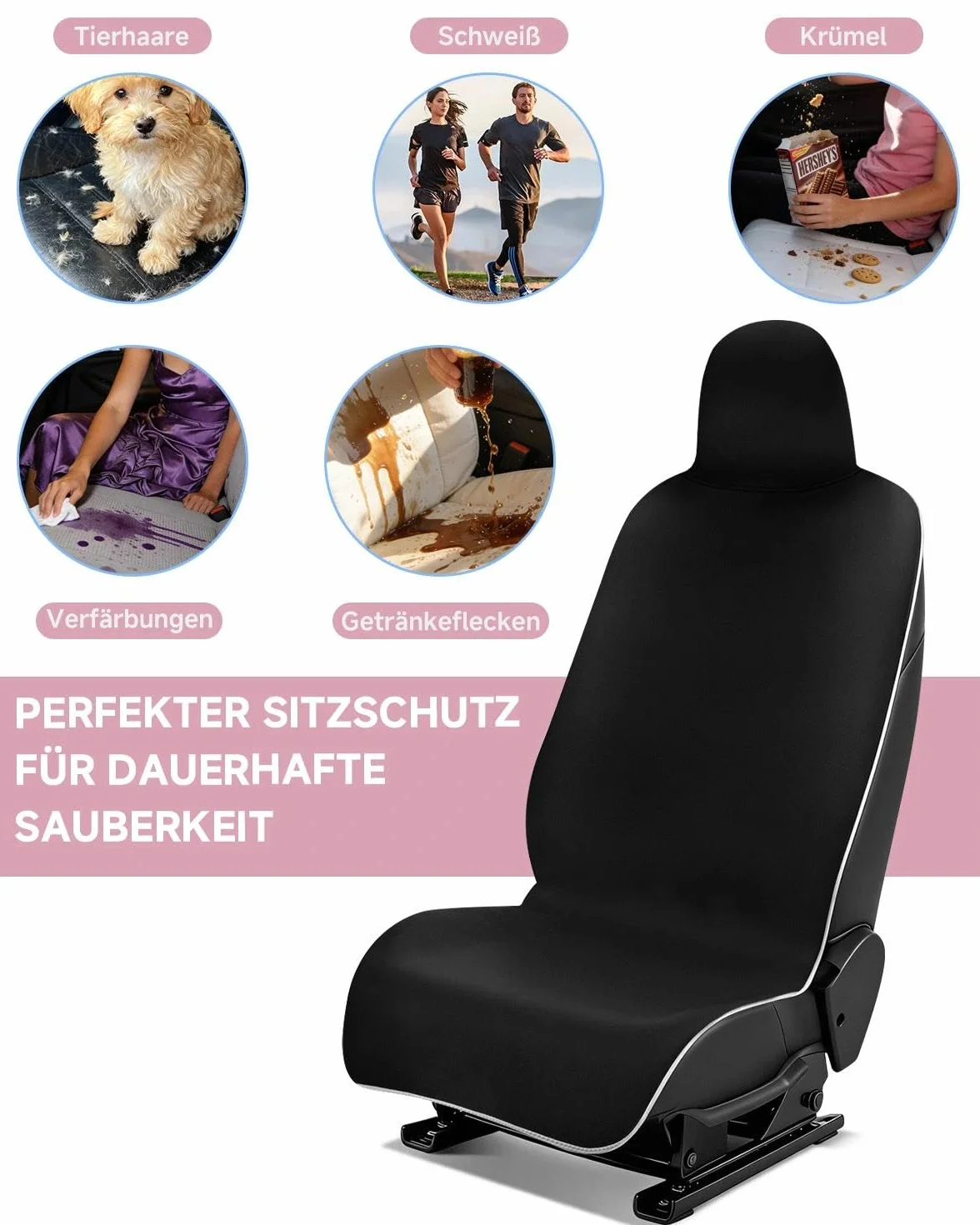 Coprisedile auto impermeabile neoprene Tesla Model Y/3 sedili anteriori antiscivolo nero