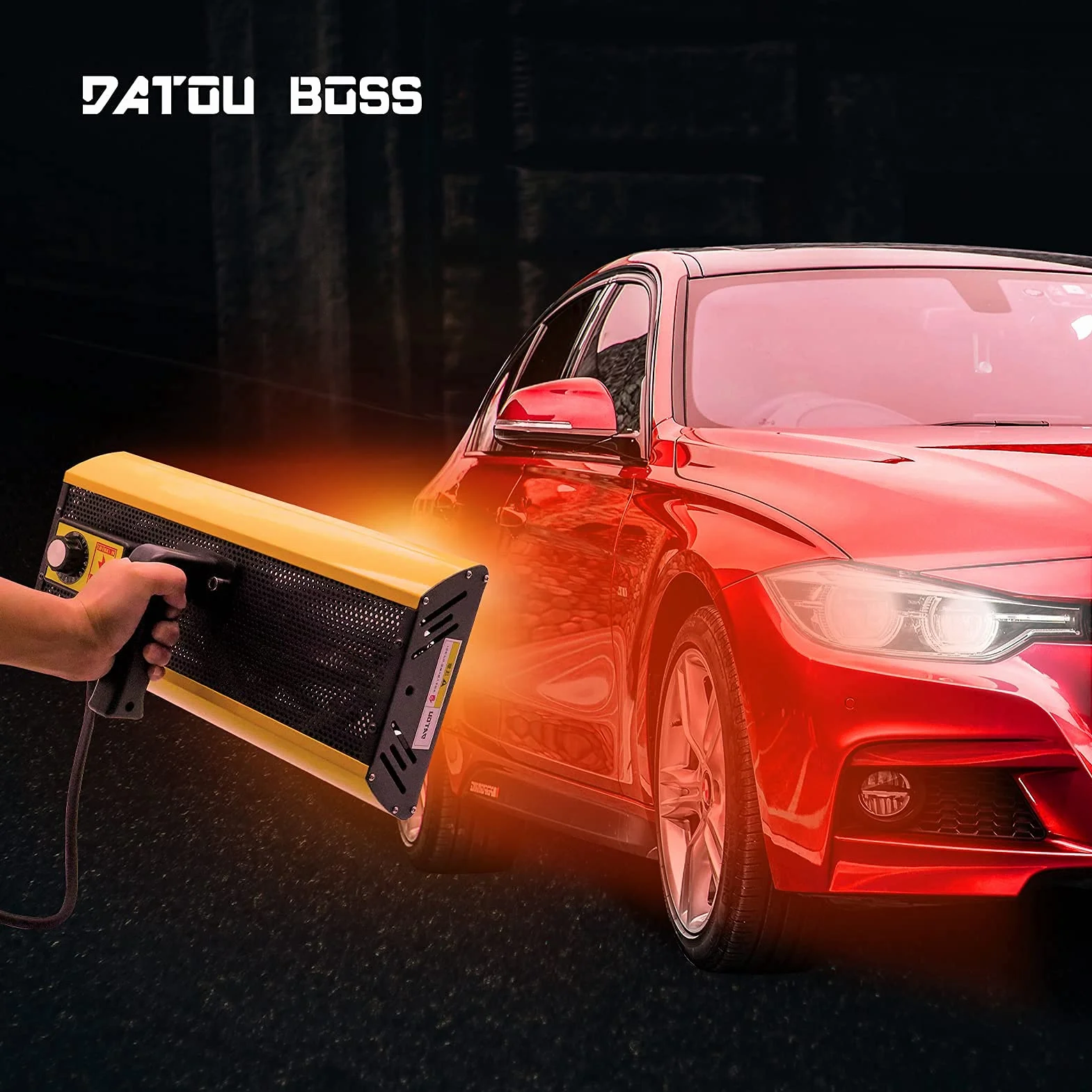 DATOUBOSS 2000W Lampada Infrarossi per Carrozzeria Palmare(40–200 °C, Superficie di Asciugamento 420 x 500 mm, Timer 1–90 min) Lampada per asciugare la Vernice della carrozzeria