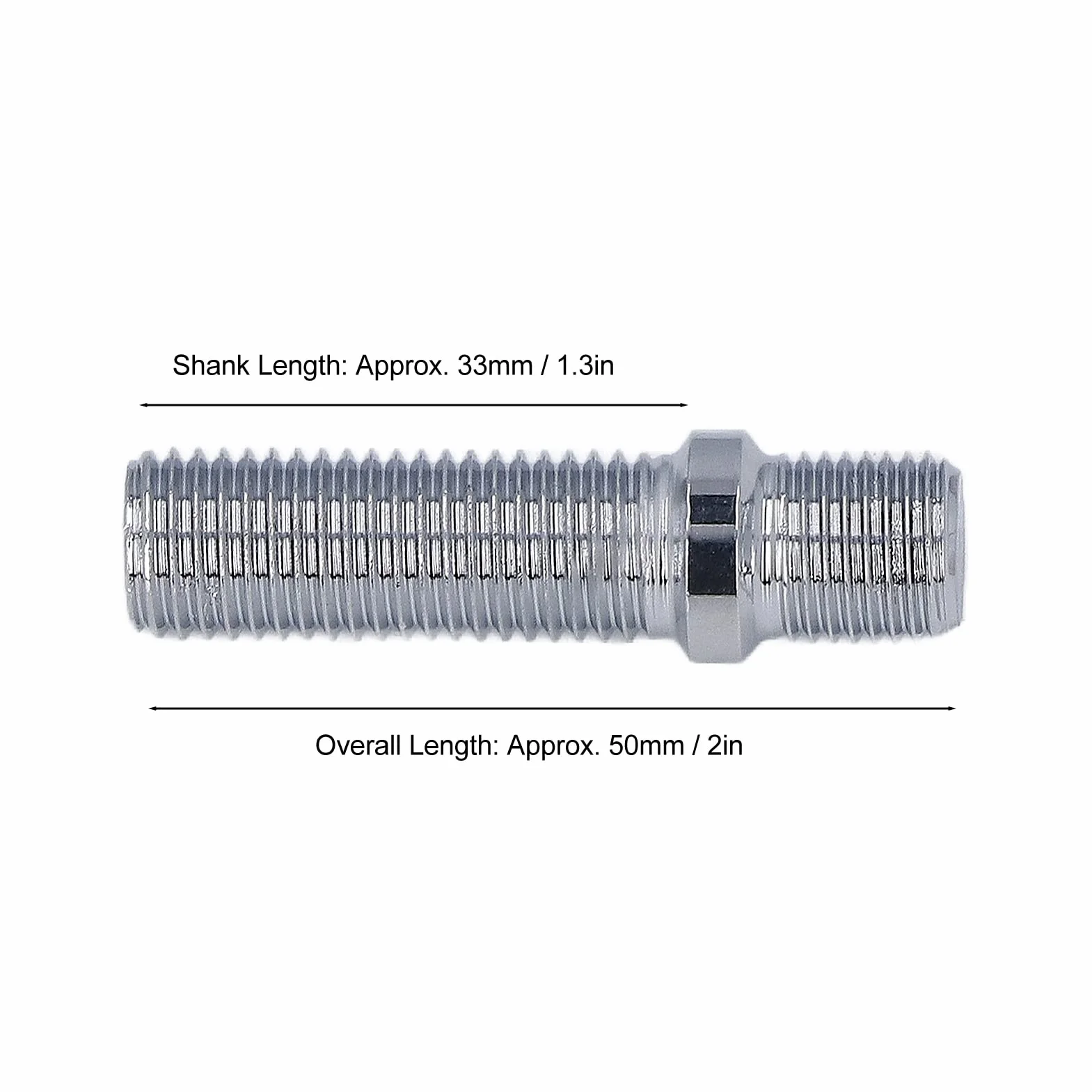 Perno Ruota per Autoveicoli 20 Pezzi Perno di Conversione Ruota 50mm Lunghezza 33mm Sostituzione Adattatore Vite Ruota Gambo per -(M12x1.5 a M12x1.5) (M12*1.5-M12*1.5)