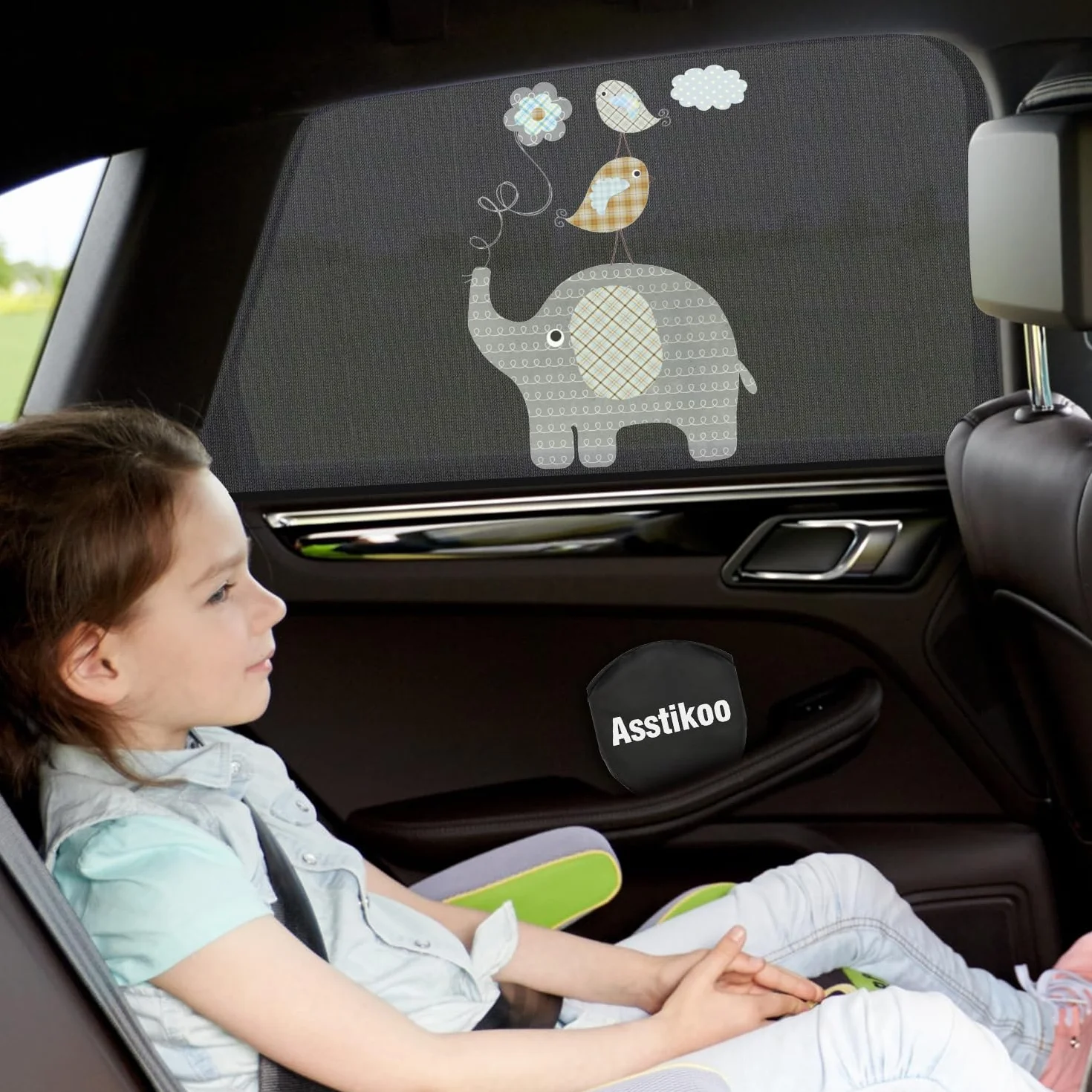 Parasole Auto Bambini 2 Pezzi Anti-UV Anti-Zanzara Tendina Laterale
