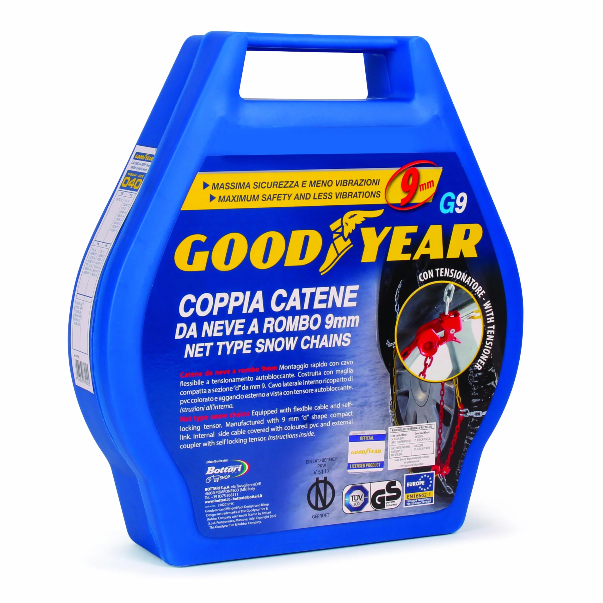 Goodyear G9 Catene neve auto 9 mm a rombo Misura 120 Omologate TUV GS