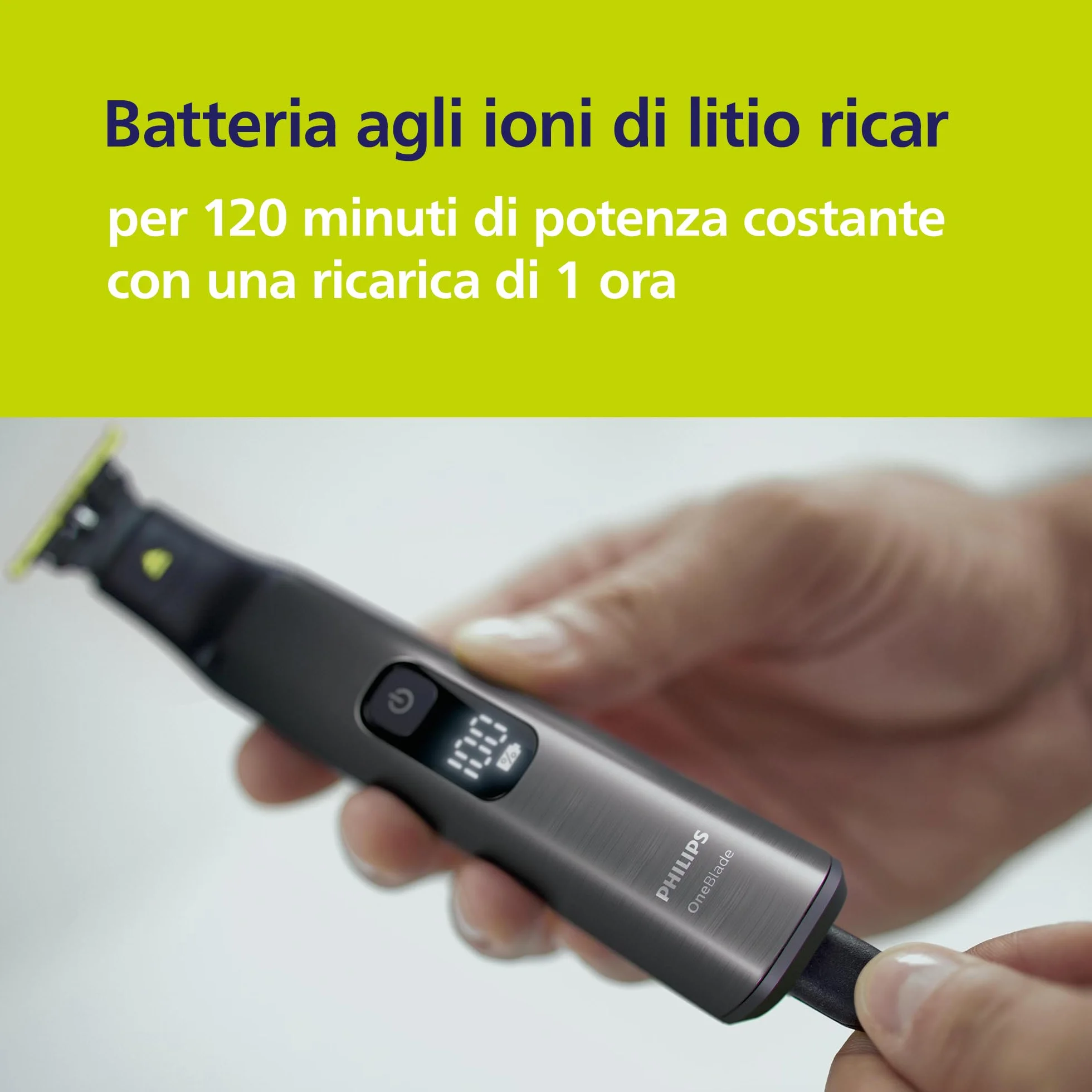 Philips OneBlade Pro 360 QP6552/30 Regolabarba elettrico viso corpo 2 lame 360 pettine custodia