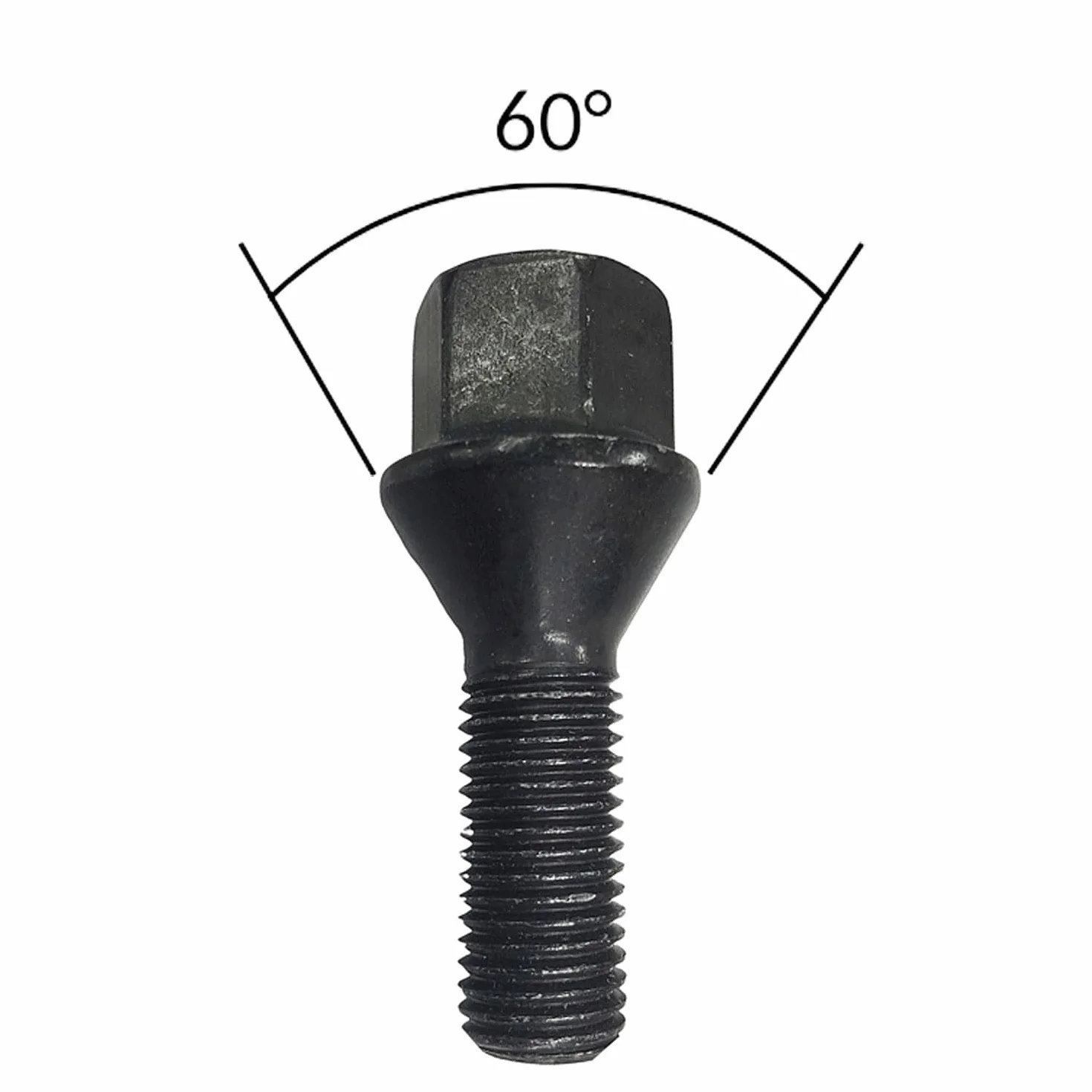 Bulloni per ruota M14 x 1,25 30 mm con testa conica nero
