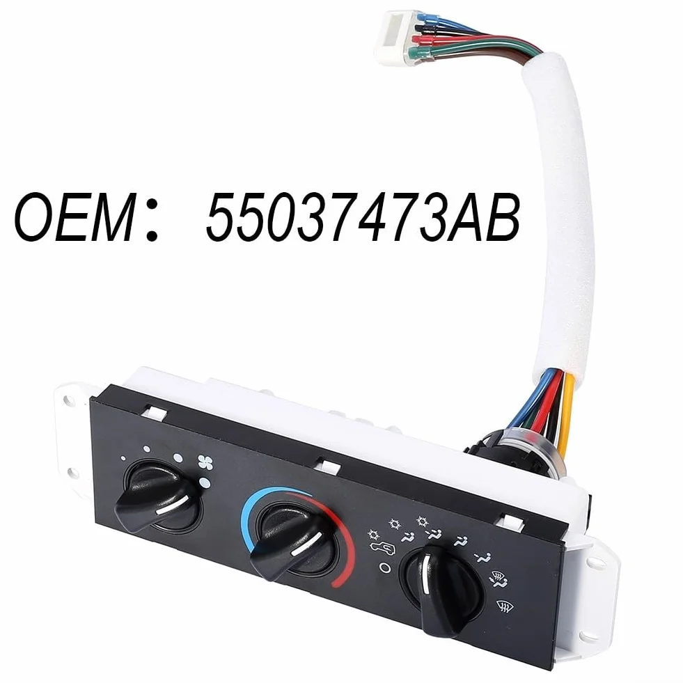 Interruttore del pannello di controllo del riscaldatore A/C compatibile con Jeep per Wrangler TJ 1999-2004, OE: 55037473AB, 55037473AB, 55037473AA, 55037612AA, 55056558AA, 55056559AA