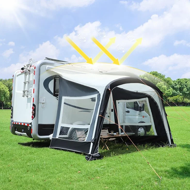 Wanderer II - Parasole gonfiabile per roulotte, camper, compatibile con Glamping Awning multimodale (grigio, pannello laterale) *2