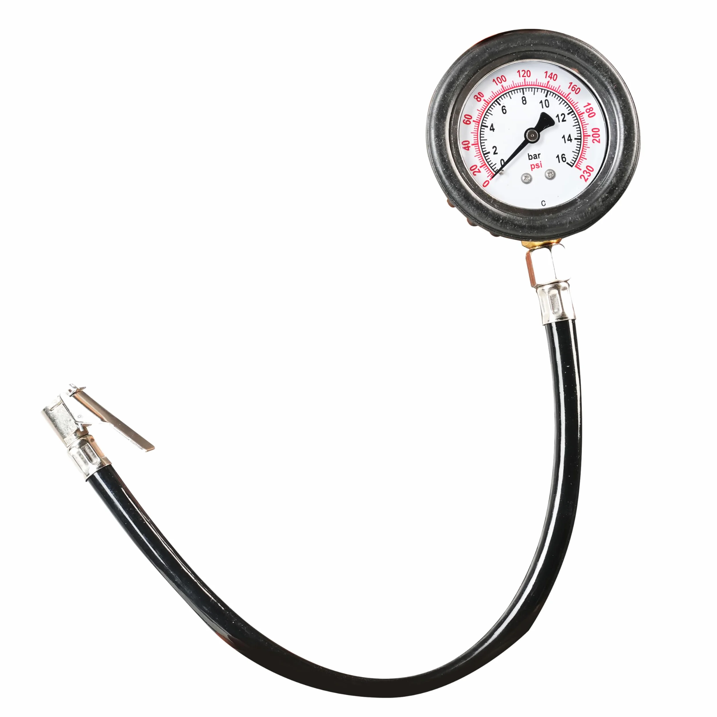 Manometro Pressione Gomme Professionale 46 cm, Misuratore Alta Precisione, Quadrante Analogico, Auto Moto