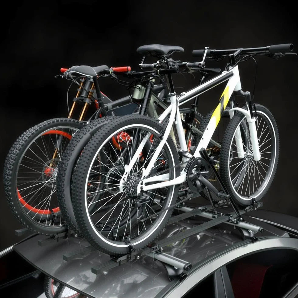 Mossa 4X Portabici da Tetto, Portabiciclette con Barra in Acciaio