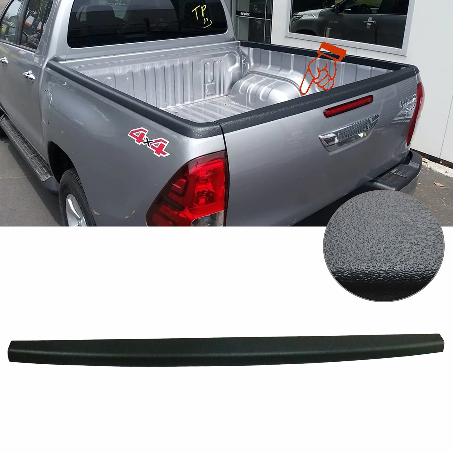 Protezione Bordo Portellone Toyota Hilux 2016-2020 2021-2026 Copertura Cassone LLDPE 3.5mm Anti-Urto Nero Opaco