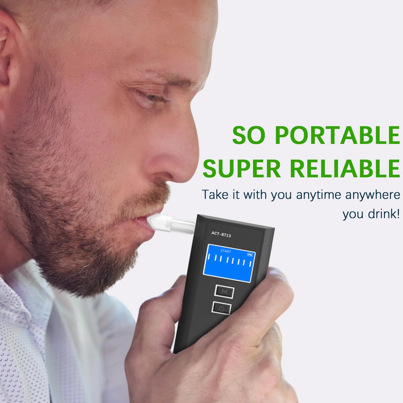 Etilometro Portatile Certificato, Alcol Test Professionale Etilometro Portatile con Display Lcd/Record/10 Boccagli, per Test Personali/Famiglie/Partiti