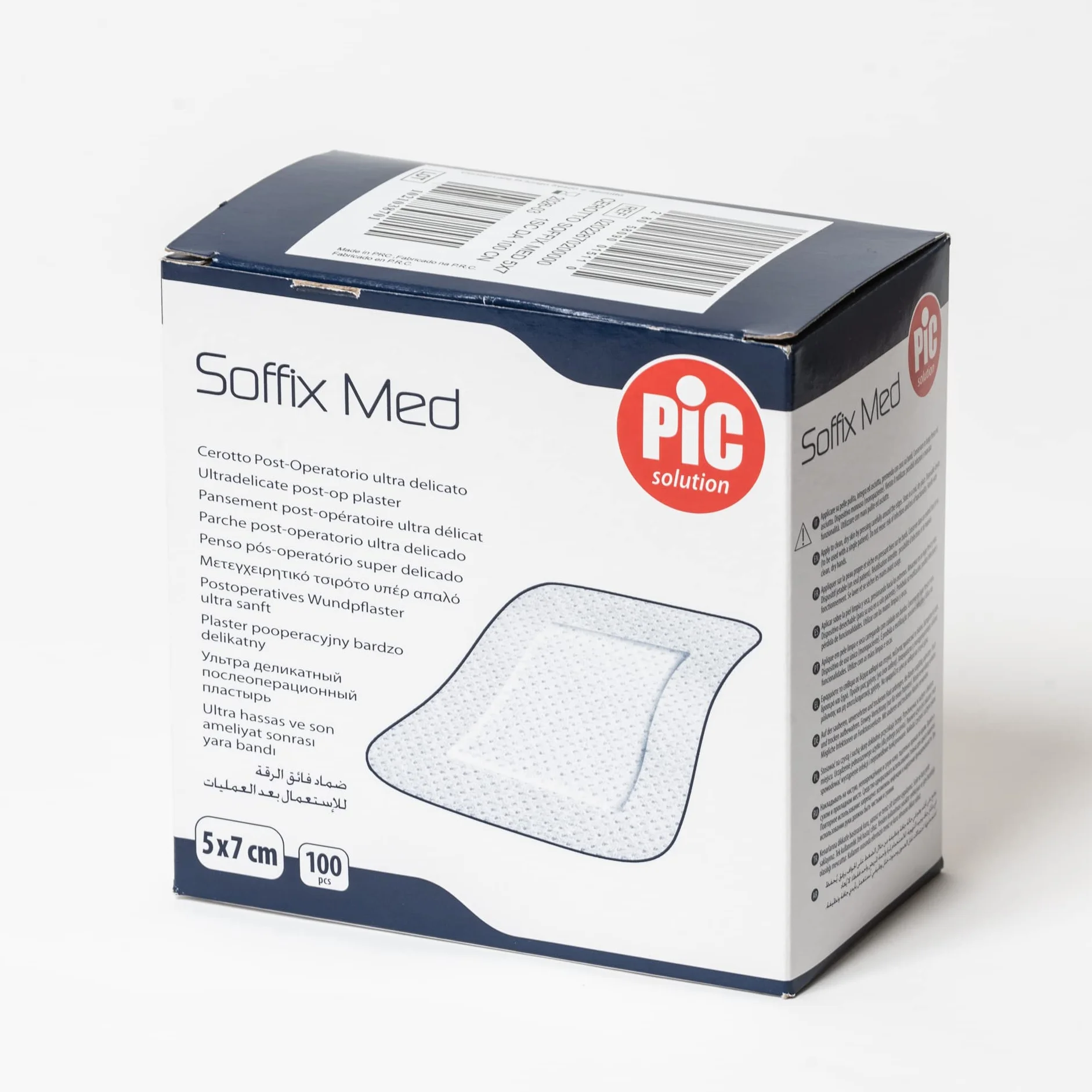 Pic Solution Soffix Med Cerotto Post-Operatorio Ultra Delicato 5x7 cm 100 Pezzi