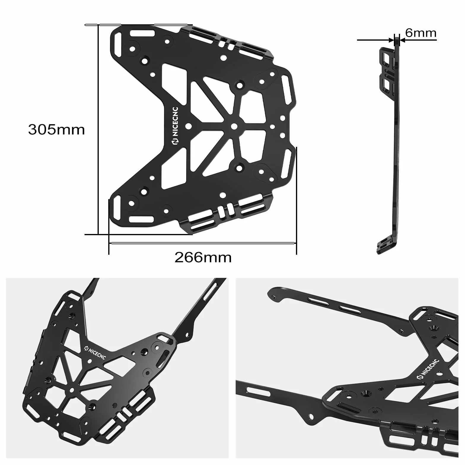 NICECNC Portabagagli Posteriore per Moto Compatibile con Yamaha Tenere 700 / XTZ 700 2019-2023, Portabagagli Estensibile per Carico