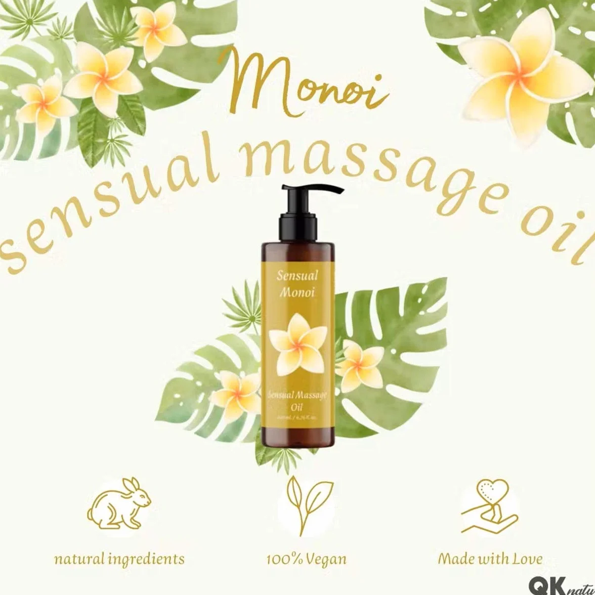 Olio da massaggio MONOI BIO 200ml - Ingredienti naturali, aroma delicato