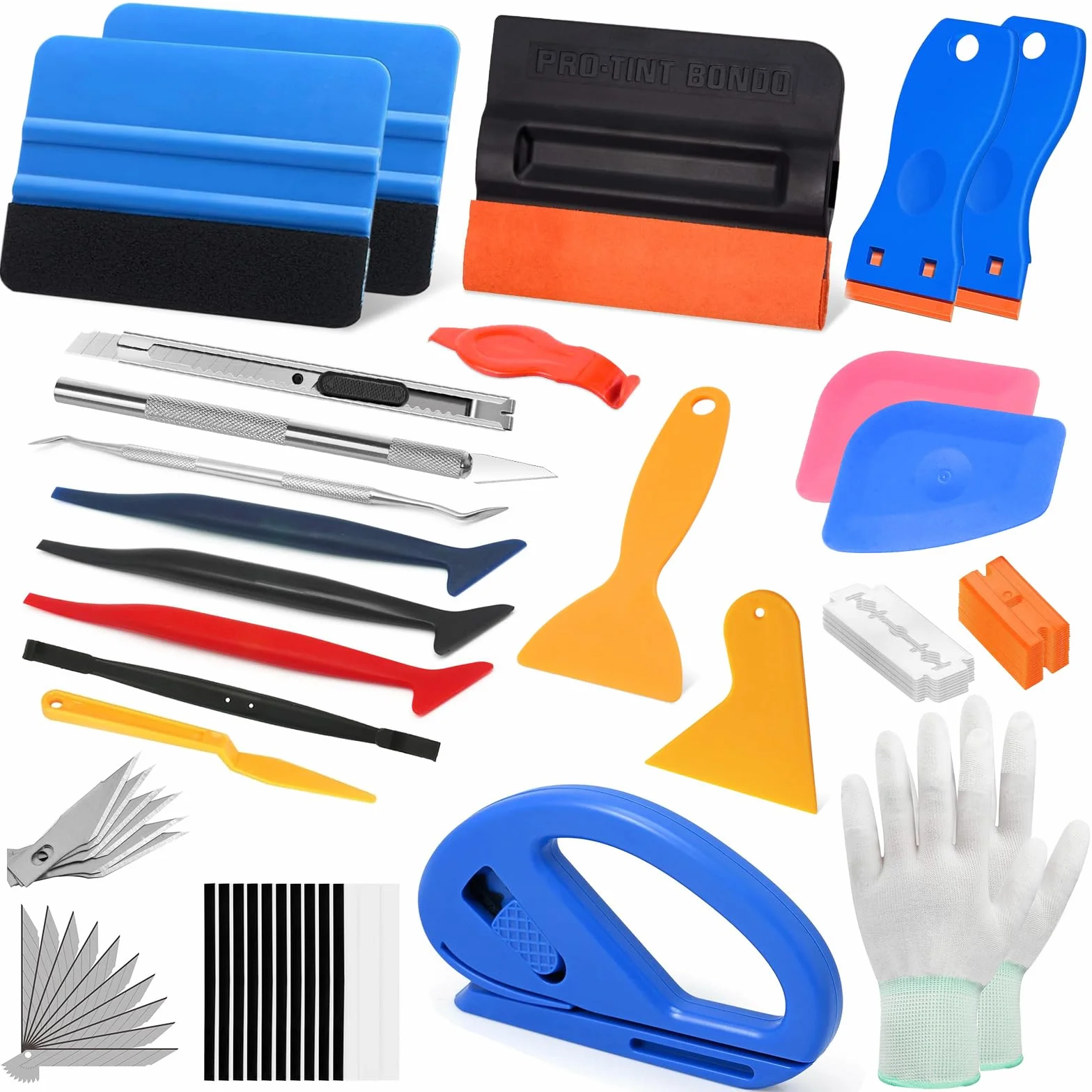 70 Pezzi Spatola per Pellicole Adesive, Kit Strumenti Pellicola Vetri Auto, Kit Wrapping Auto, con Spatola Wrapping e Taglierina per Carta, per Installazione Pellicole Auto Cellulare DIY