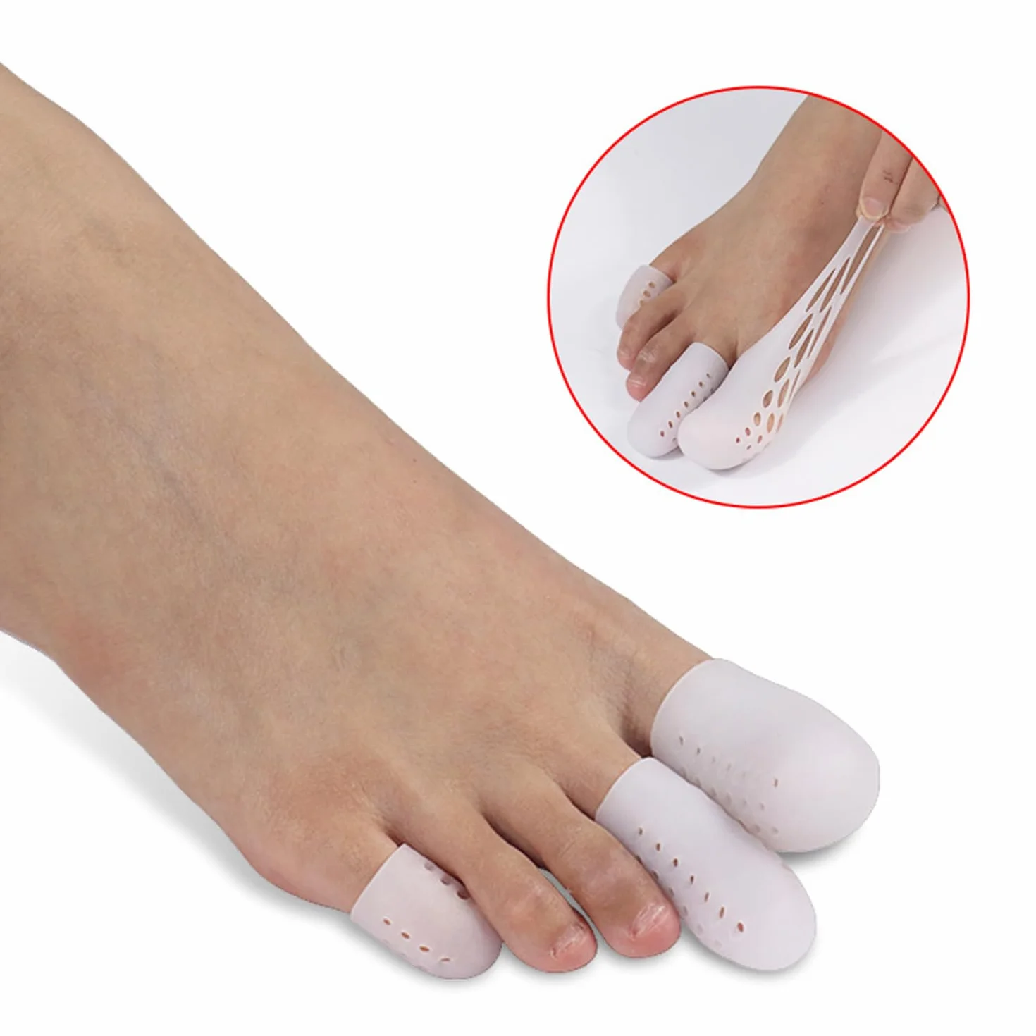 JDXun Protezione Dita Piedi Silicone 10pz, Copri Piedi Traspiranti per Alluce, Separatore Dita Piede Sollievo Dolore Attrito Calli