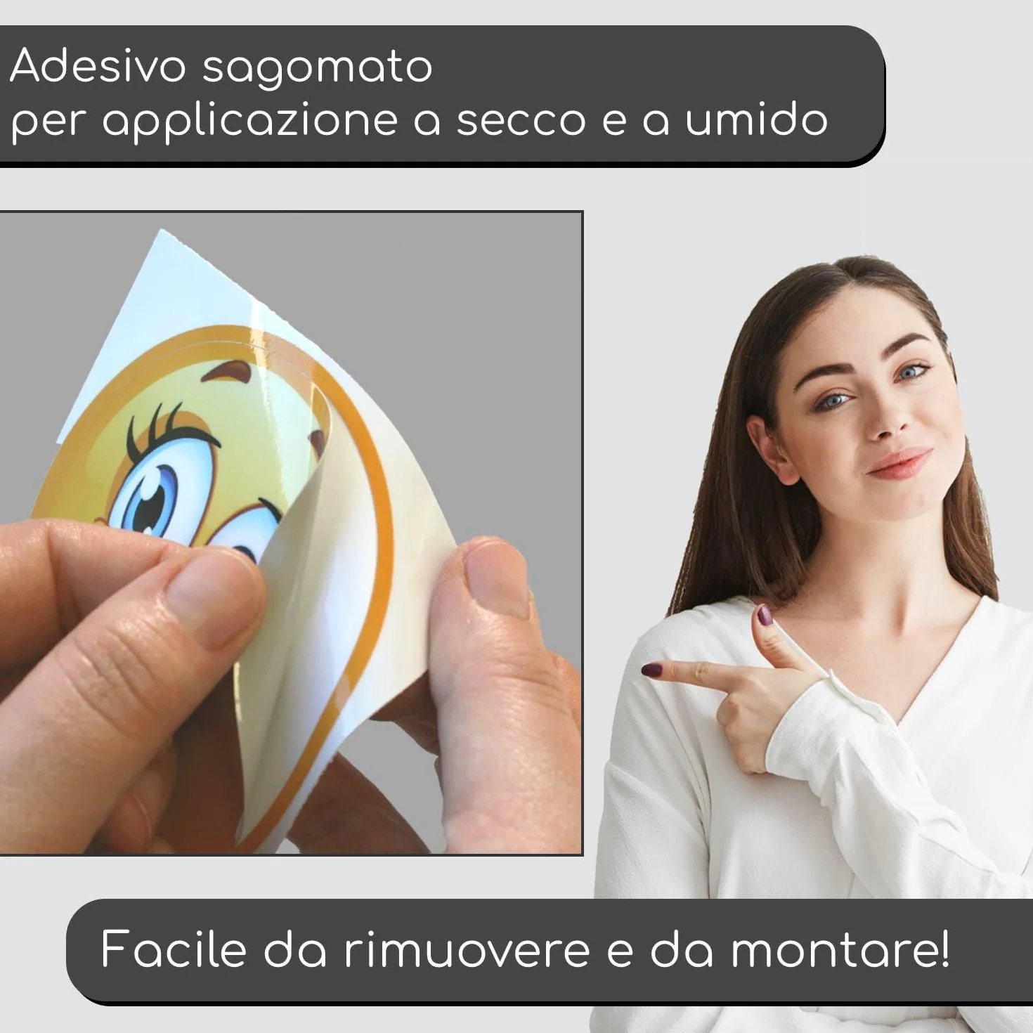 younikat Adesivo a forma di girasole | 30 cm | pellicola autoadesiva decorativa I dv1512