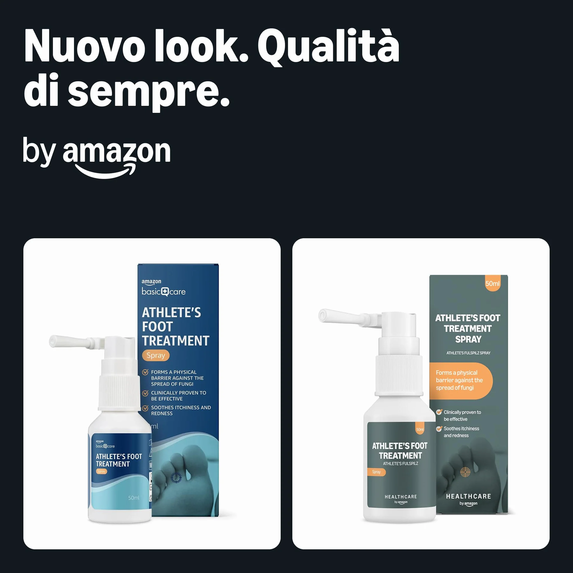 Amazon Spruzzare per il trattamento del piede d'atleta, Senza Profumazione 50ml