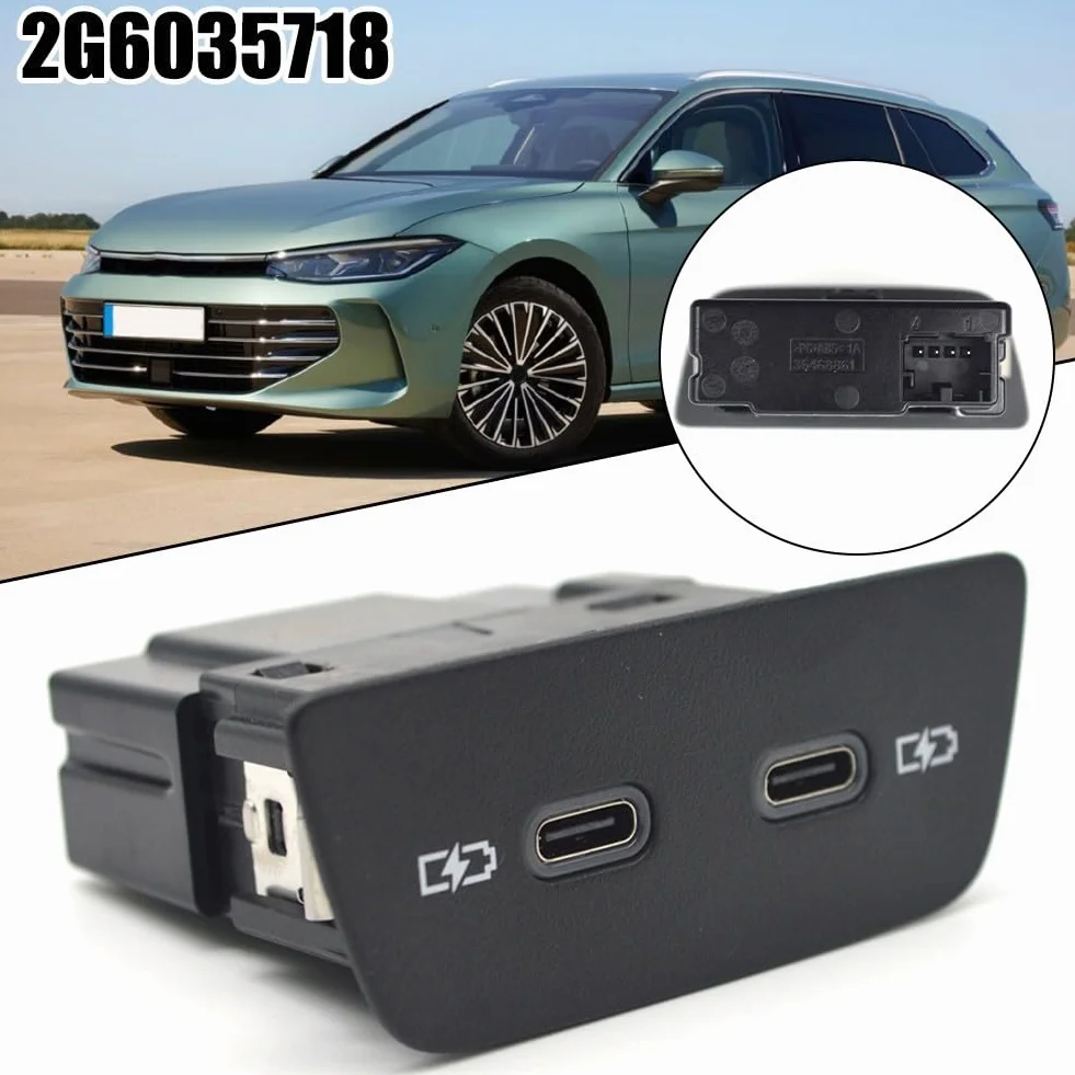 Pannello di ricarica USB-C Per ID3 Per 8 T-Cross Per T-ROC Per Polo con OEM 2G6035718 Interfaccia di Ricarica Auto Due Porte