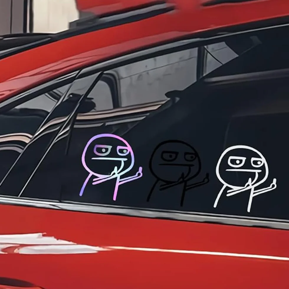 6 Pezzi Dito Medio Sticker Adesivi Adesivi per Auto, con Dito Medio per Auto Dito Medio Sticker Autoadesivi Adatto per Finestre, Moto, Computer Portatili