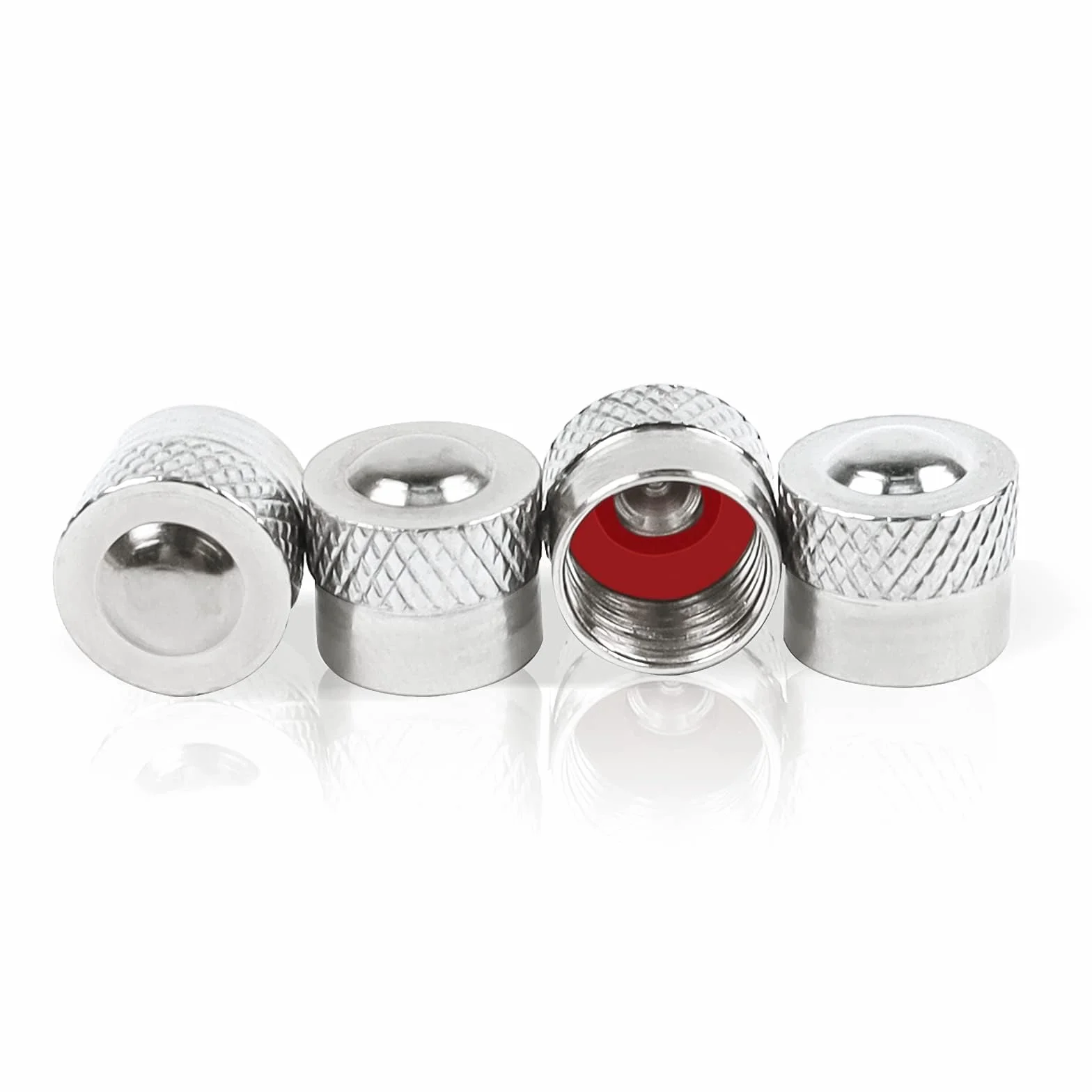 8 tappi per valvole in metallo con anello in gomma per auto, moto, bici e scooter - tappi pneumatici