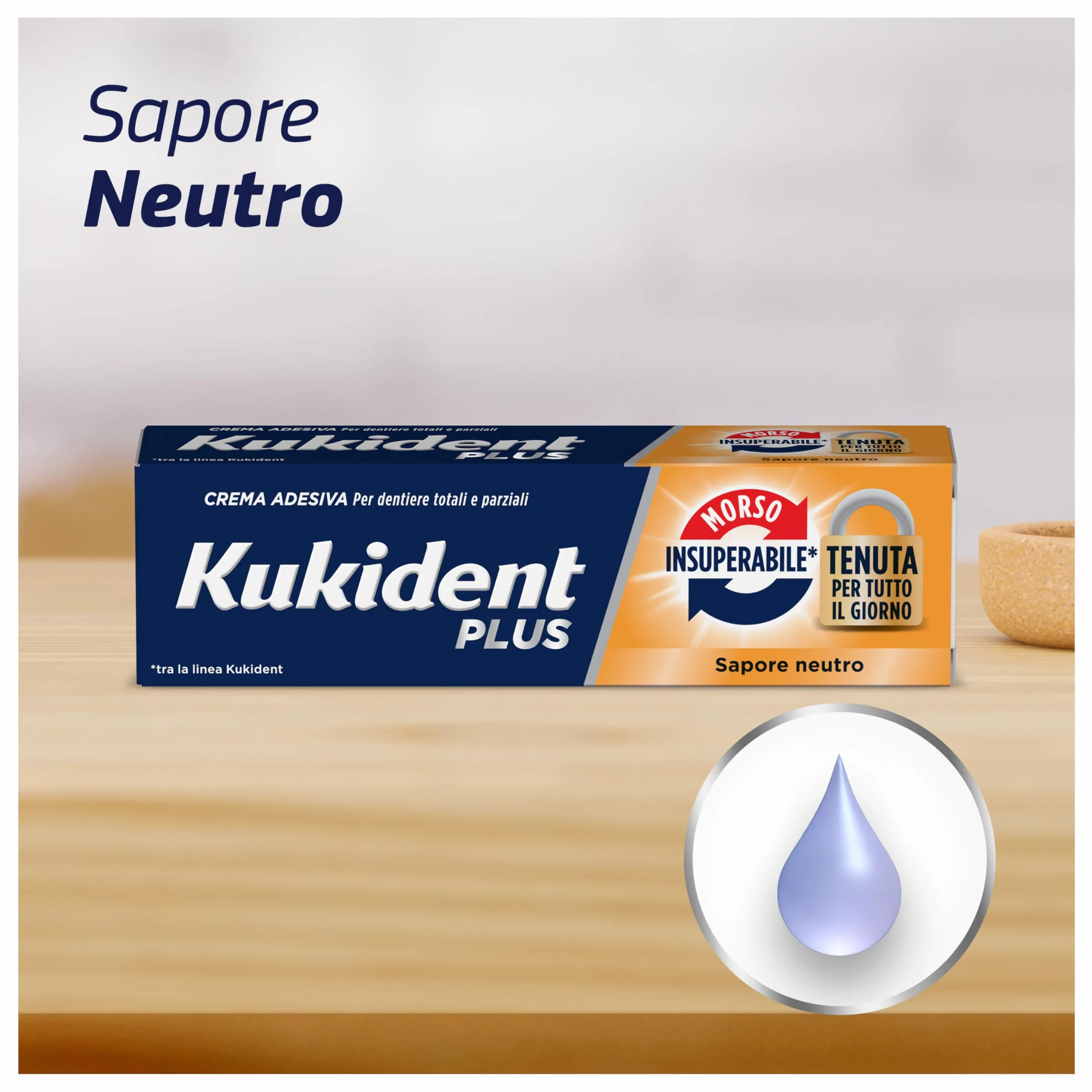 Kukident Plus Morso Insuperabile Crema Adesiva per Protesi Dentali, 3x35g