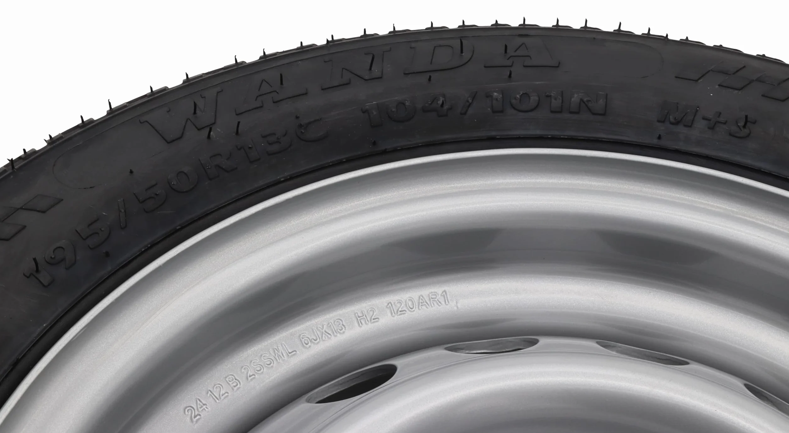 trailer parts4u Ruota completa 195/50 R 13 C per rimorchio + caravan, Pneumatici per camion su cerchione a 5 fori 6J x 13H2 ET30 LK 112 x 5, Acciaio (Steel)