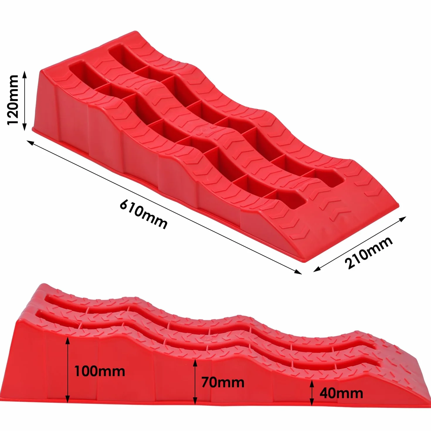 KATSU 2 pz Rampe di livellamento per roulotte Capacità 4 Tonnellate Heavy Duty 3 gradini in plastica per camper Camper Rampe per marciapiede Livellatori per blocchi di ruote