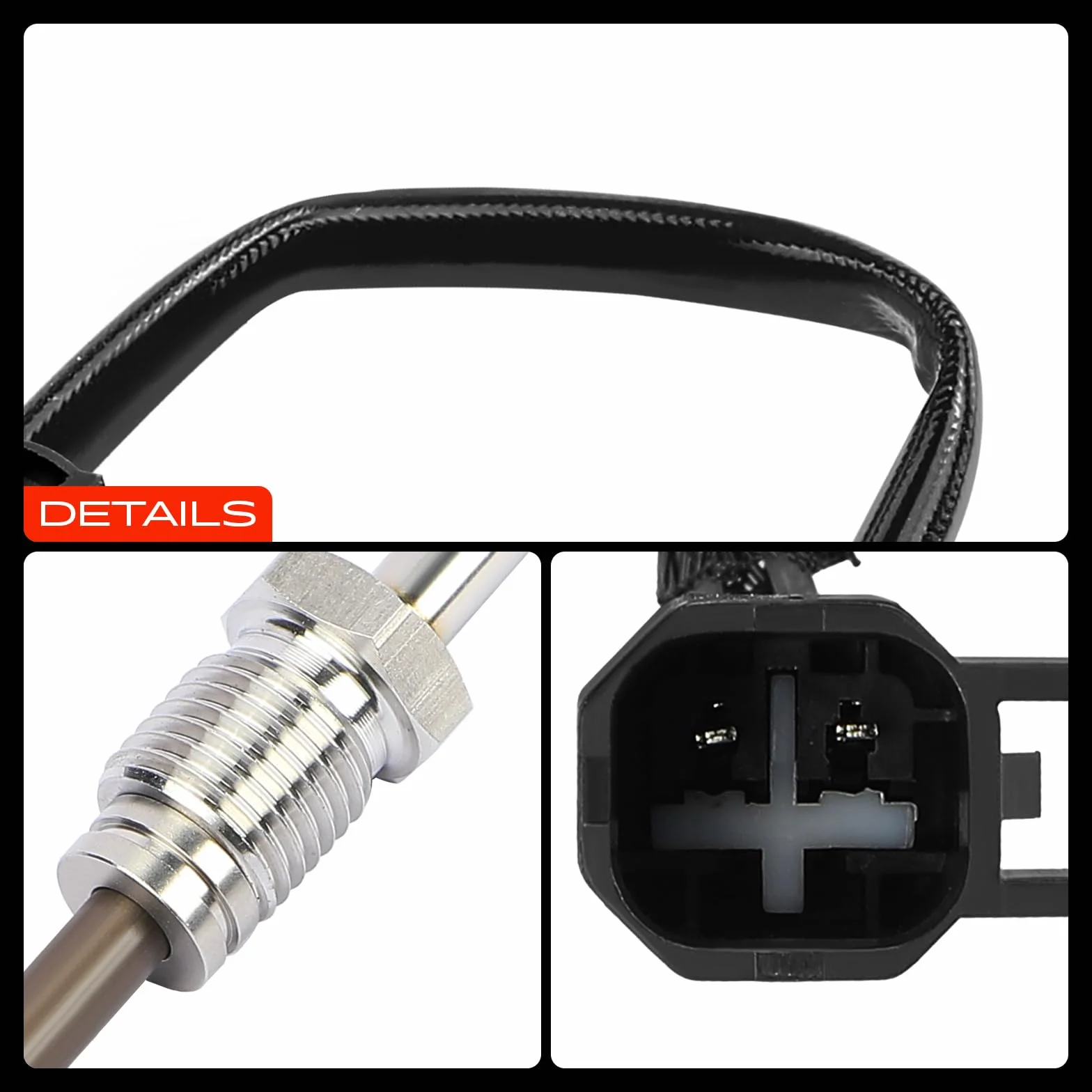 Frankberg Sensore temperatura gas di scarico Sensore gas di scarico 2-Poli Compatibile con Galaxy Galaxy MK II Van Kug.a II Mondeo IV Mondeo IV Berlina Mondeo IV Turnier S-Max Replace# 1797830