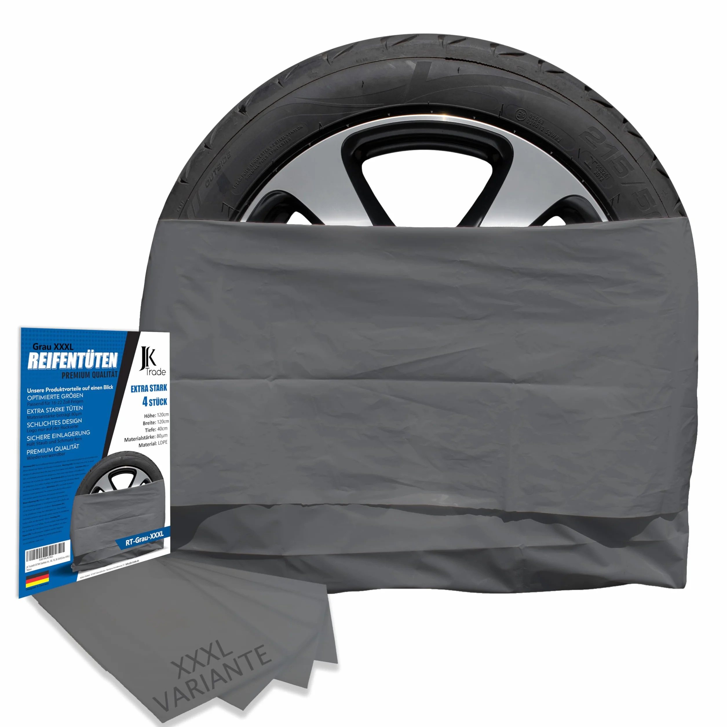 Set di 4 borse per pneumatici extra forti per conservare pneumatici auto 16-22 pollici