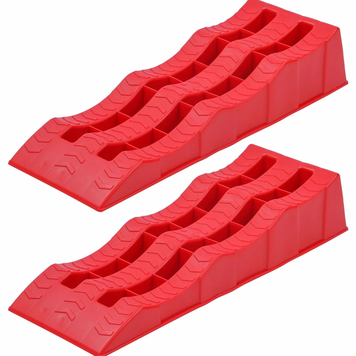 KATSU 2 pz Rampe di livellamento per roulotte Capacità 4 Tonnellate Heavy Duty 3 gradini in plastica per camper Camper Rampe per marciapiede Livellatori per blocchi di ruote