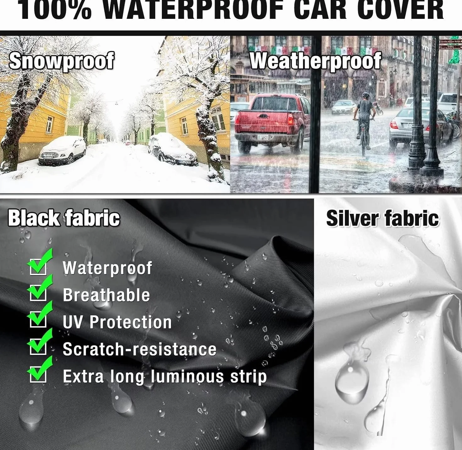 Telo Copriauto per Jeep Avenger, Copertura Auto Esterno Impermeabile Traspirante, Telo Macchina Invernale Antineve vento Completa Protezione Auto Accessori