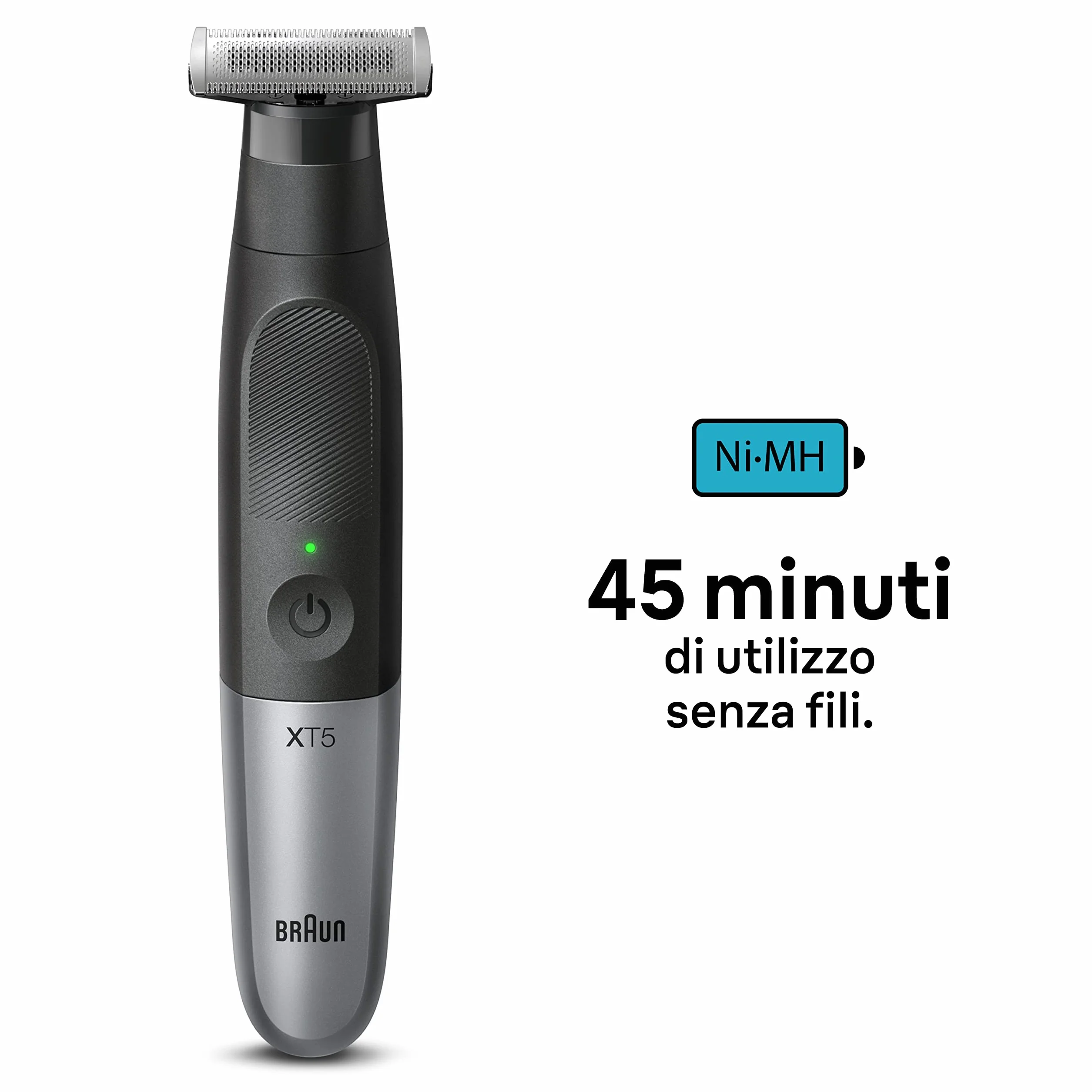 Braun Series X XT5200 Rasoio Elettrico Barba Capelli Lama 4D SkinShield 45 Minuti Senza Fili